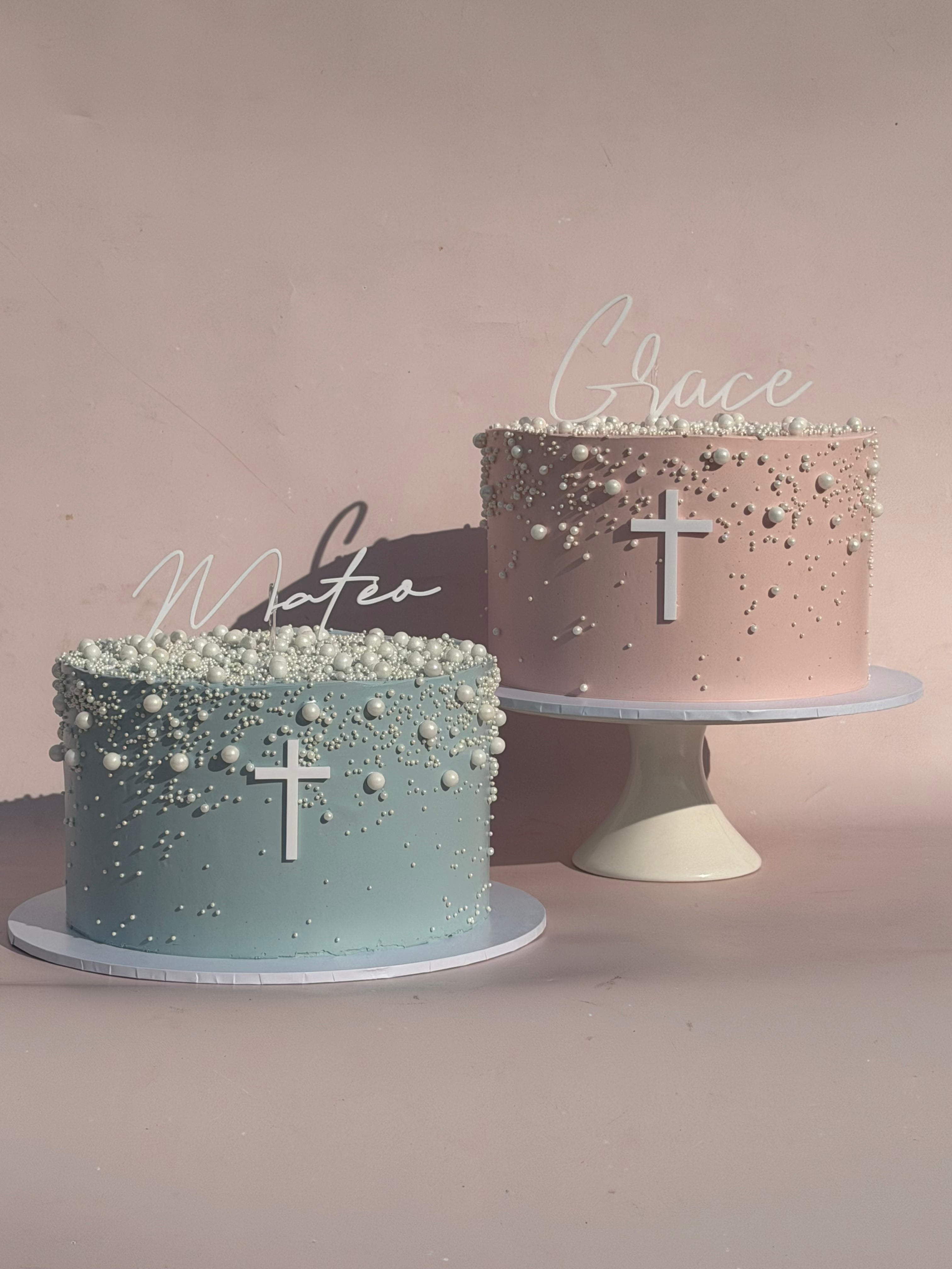 Baptism Pearl Cake - From $140