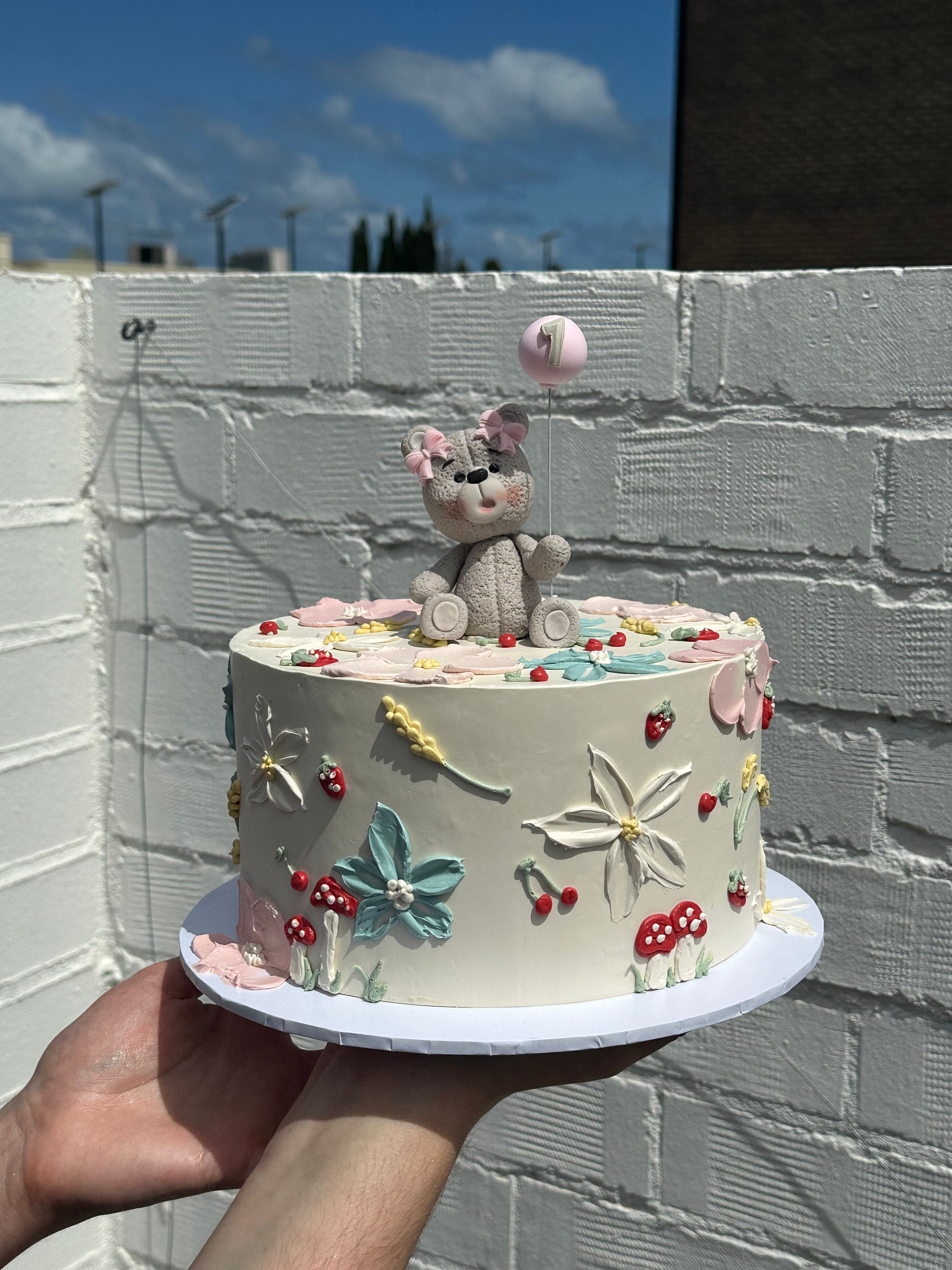 Hand-Piped Floral Cake - From $165