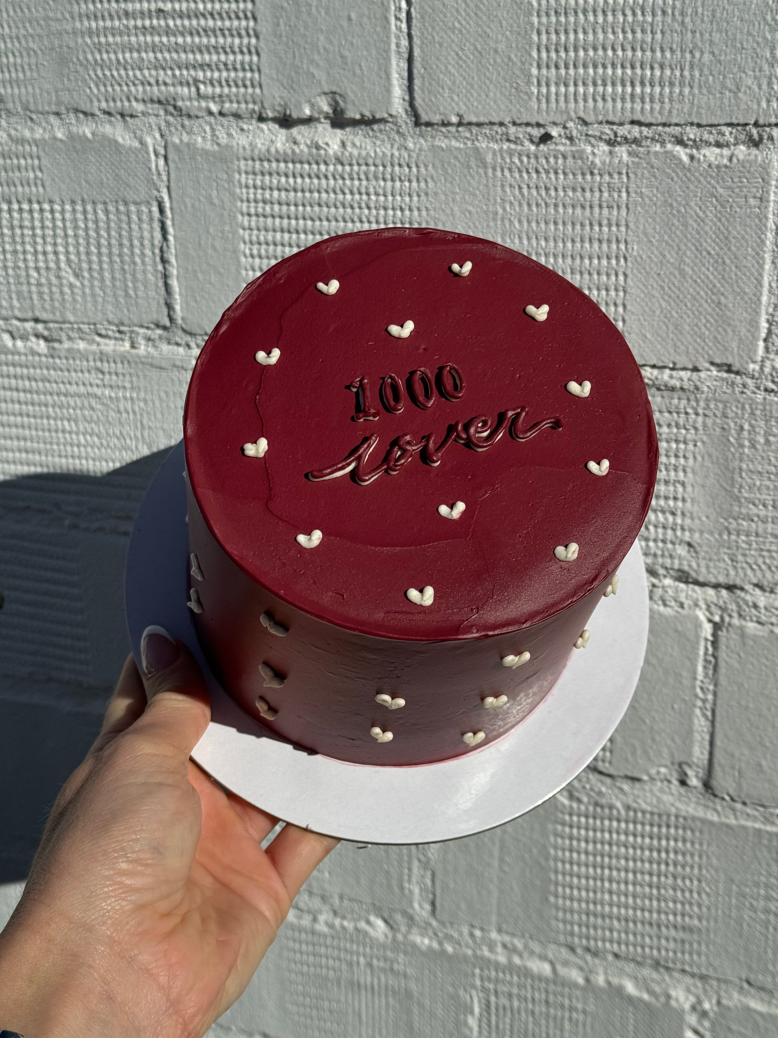 Hand-Piped Lovehearts Cake - From $105