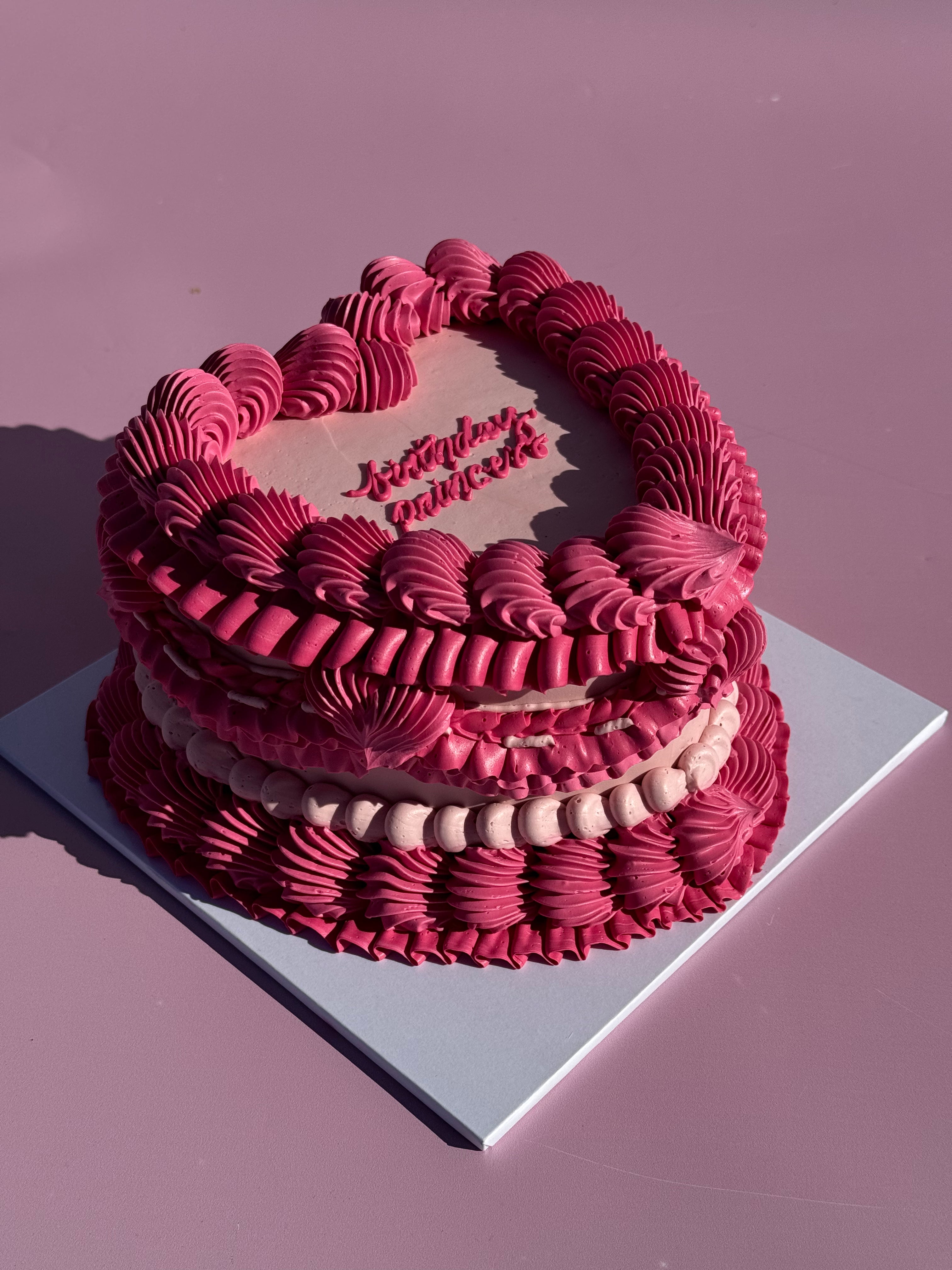 OTT Frilly Retro Cake - From $270 (6+ rows of piping, multi-coloured)