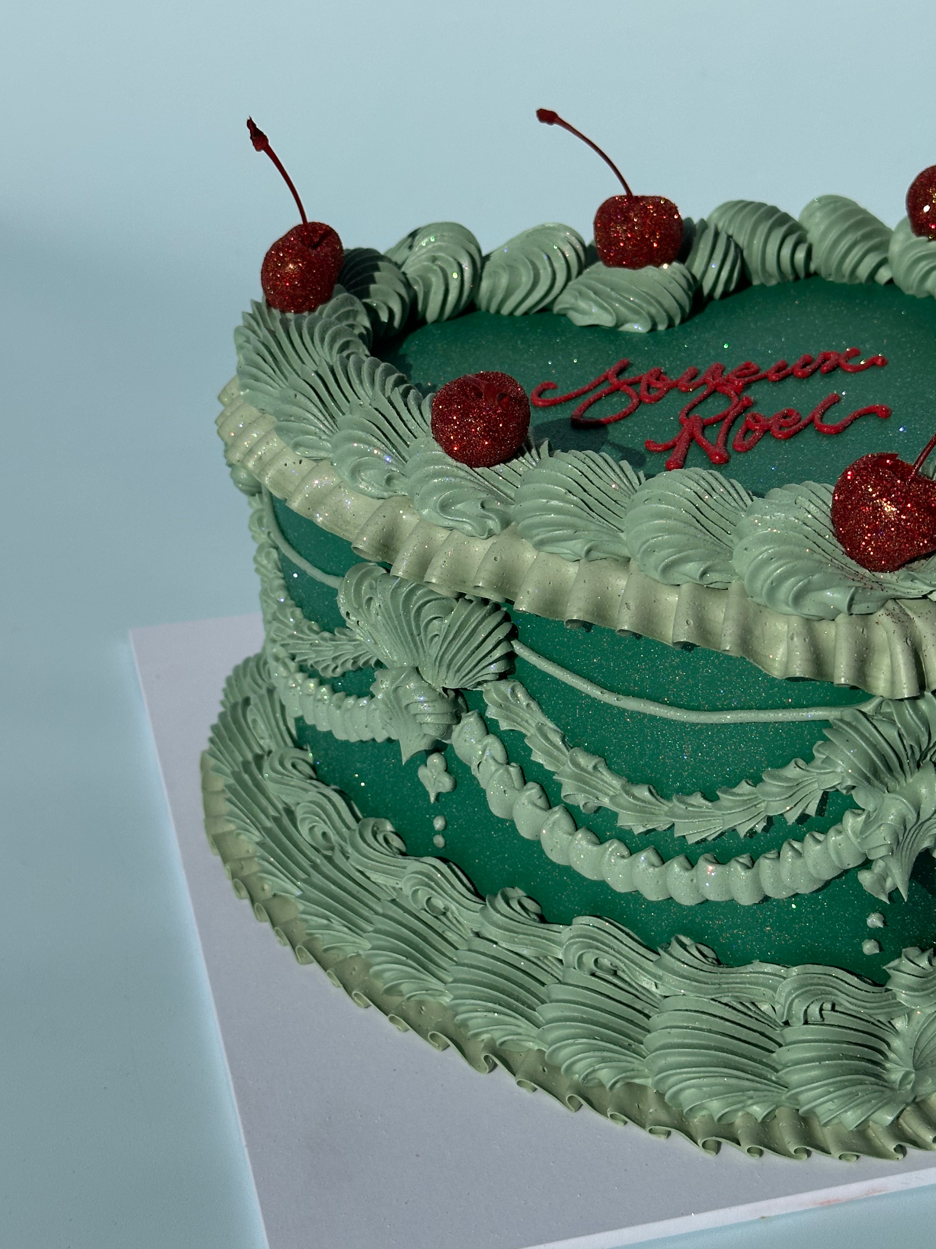 OTT Frilly Retro Cake - From $270 (6+ rows of piping, multi-coloured)