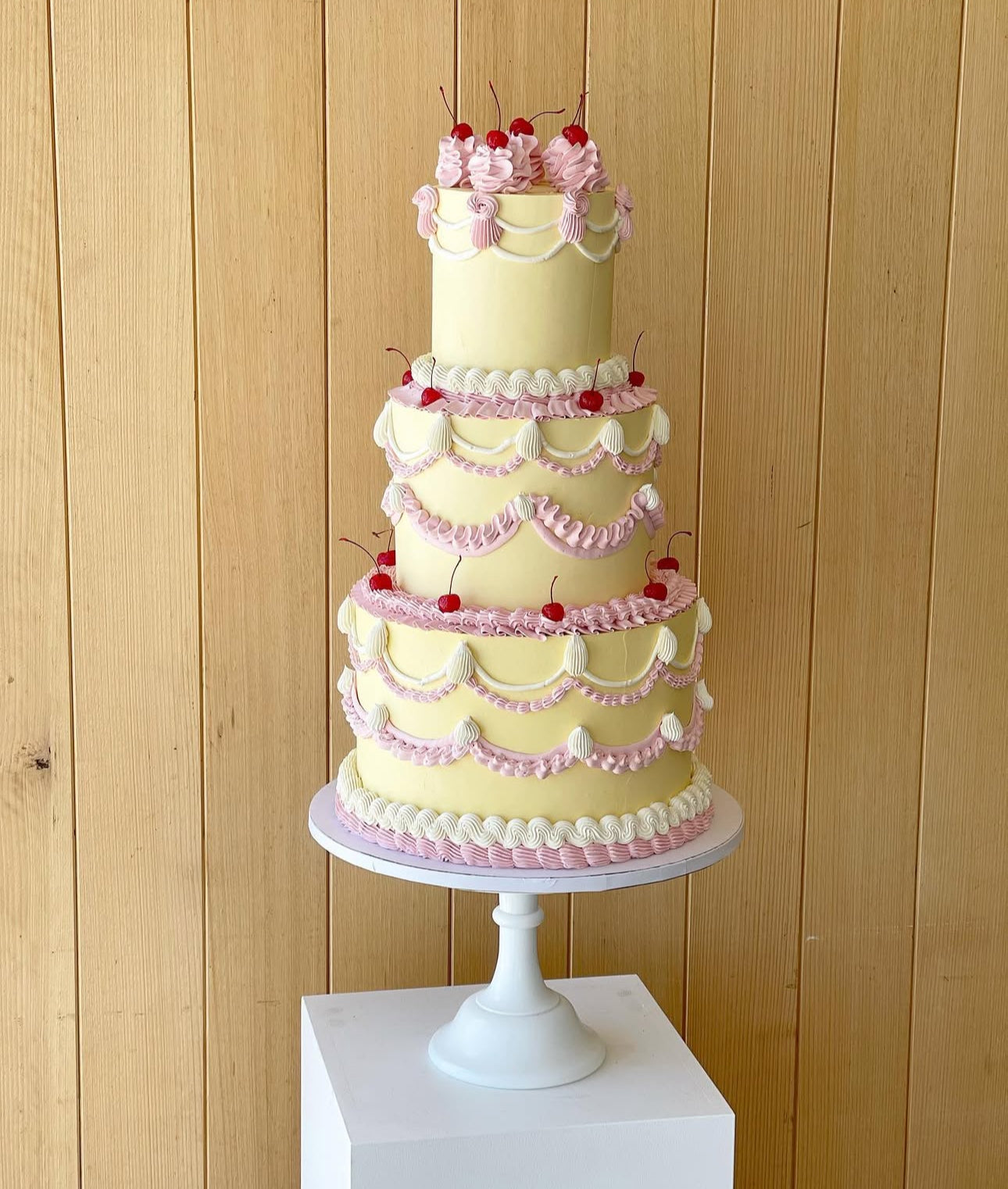 OTT Frilly Retro Cake - From $270 (6+ rows of piping, multi-coloured)