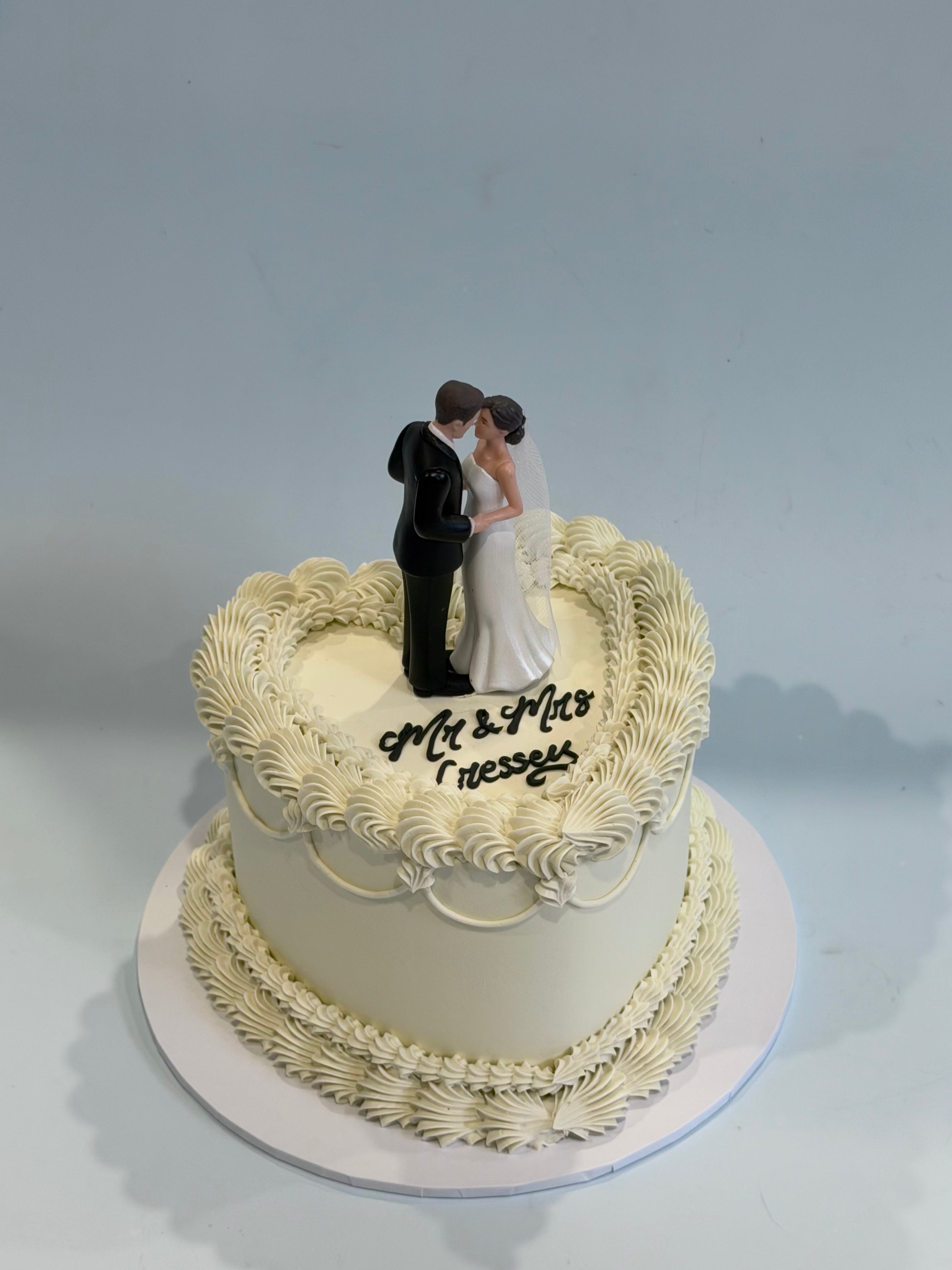 Frilly Retro Cake - From $135 (4 rows of piping, 2 colours)