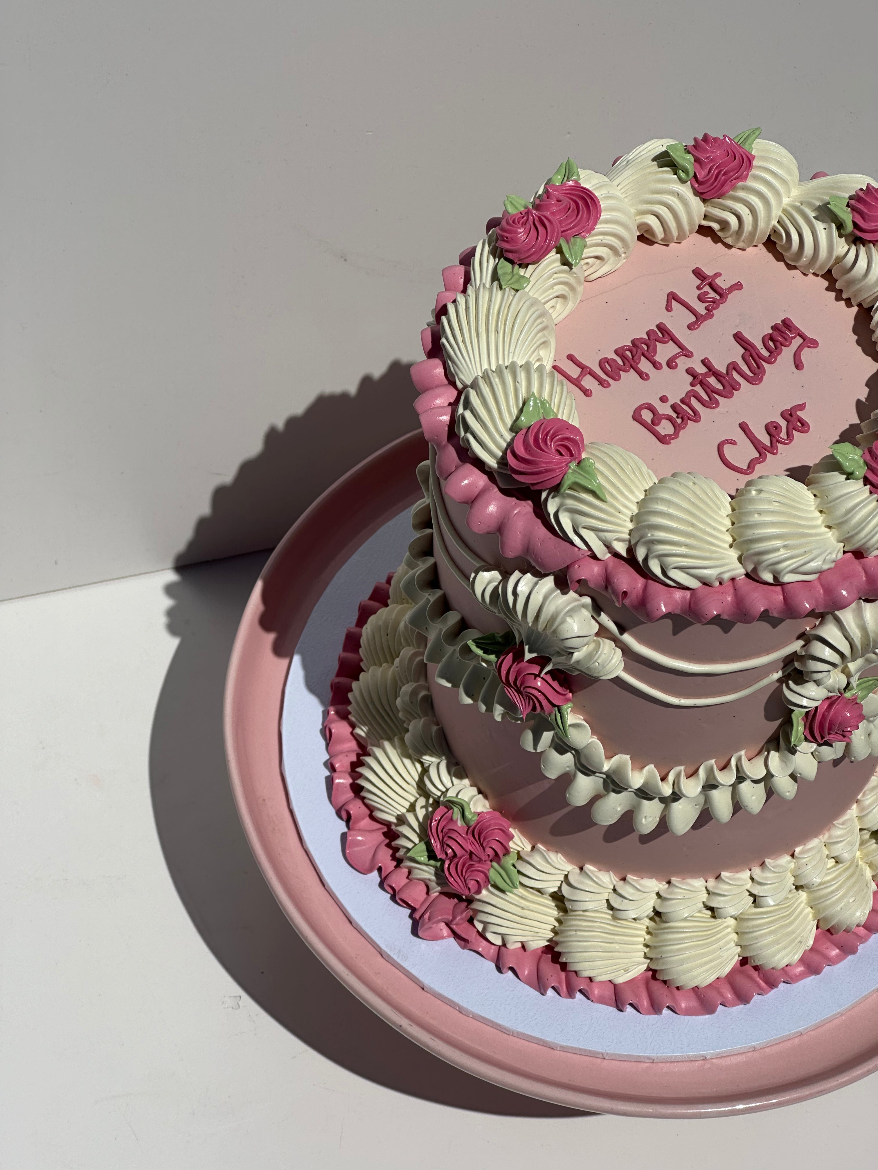 OTT Frilly Retro Cake - From $270 (6+ rows of piping, multi-coloured)