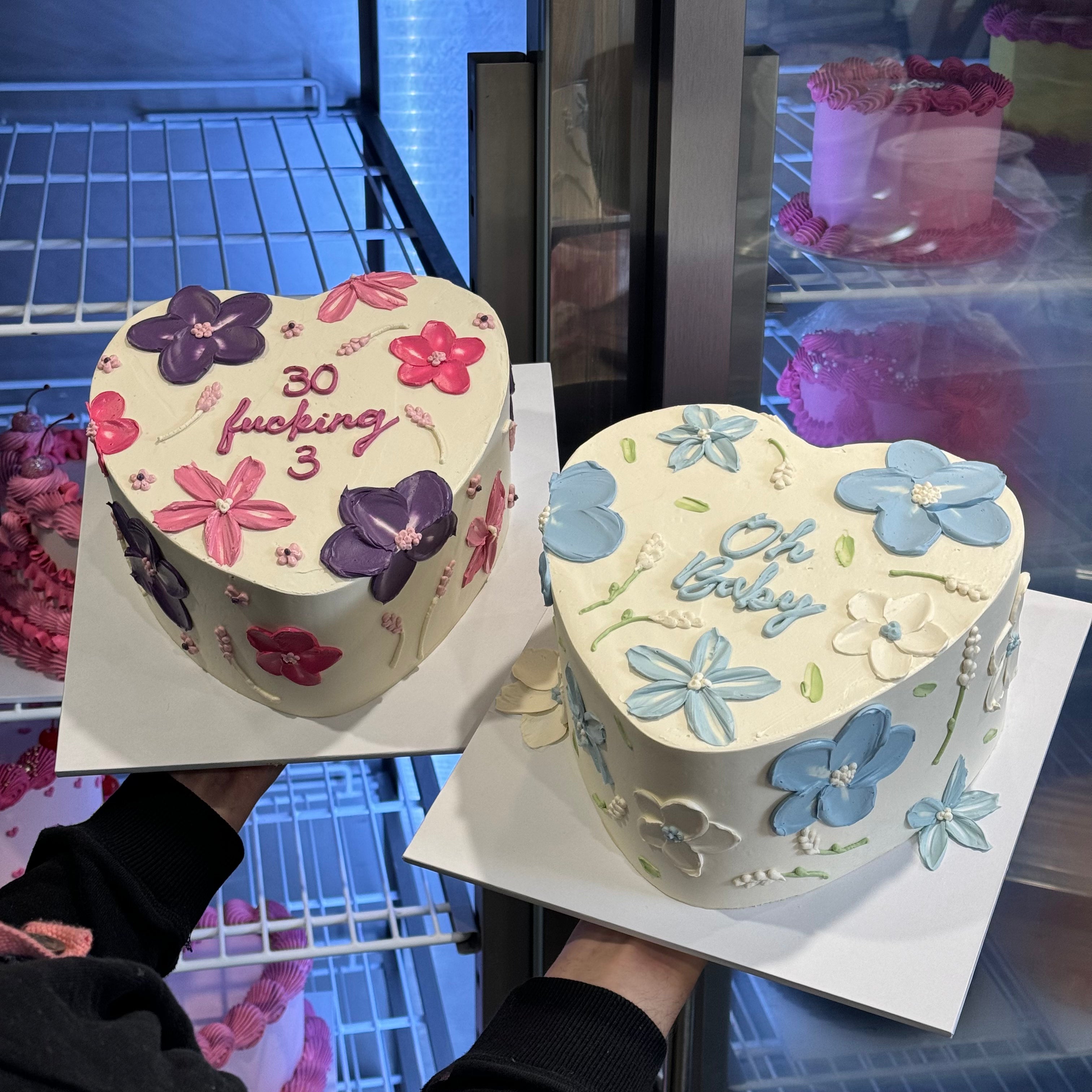 Hand-Piped Floral Cake - From $215