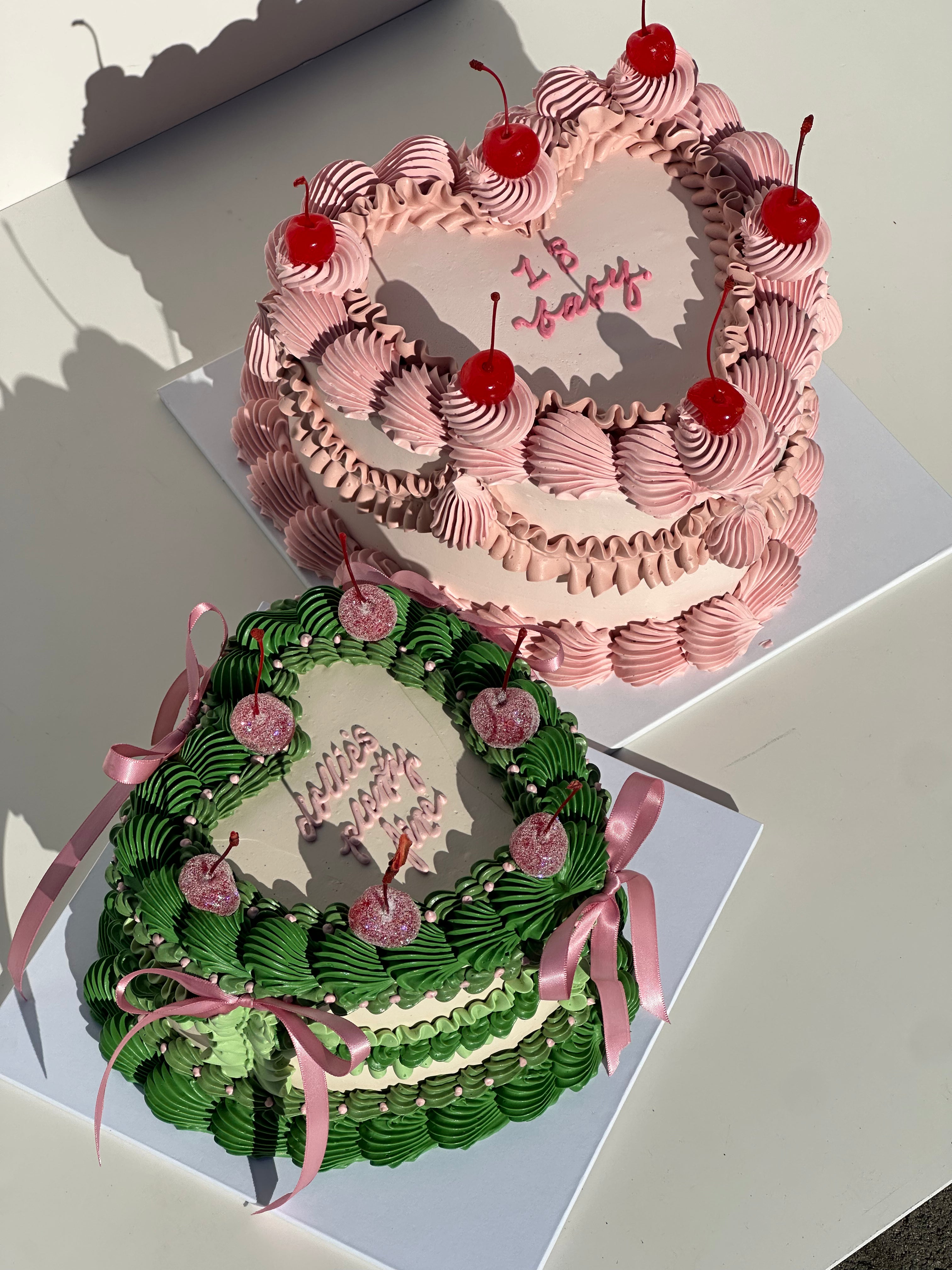 OTT Frilly Retro Cake - From $270 (6+ rows of piping, multi-coloured)