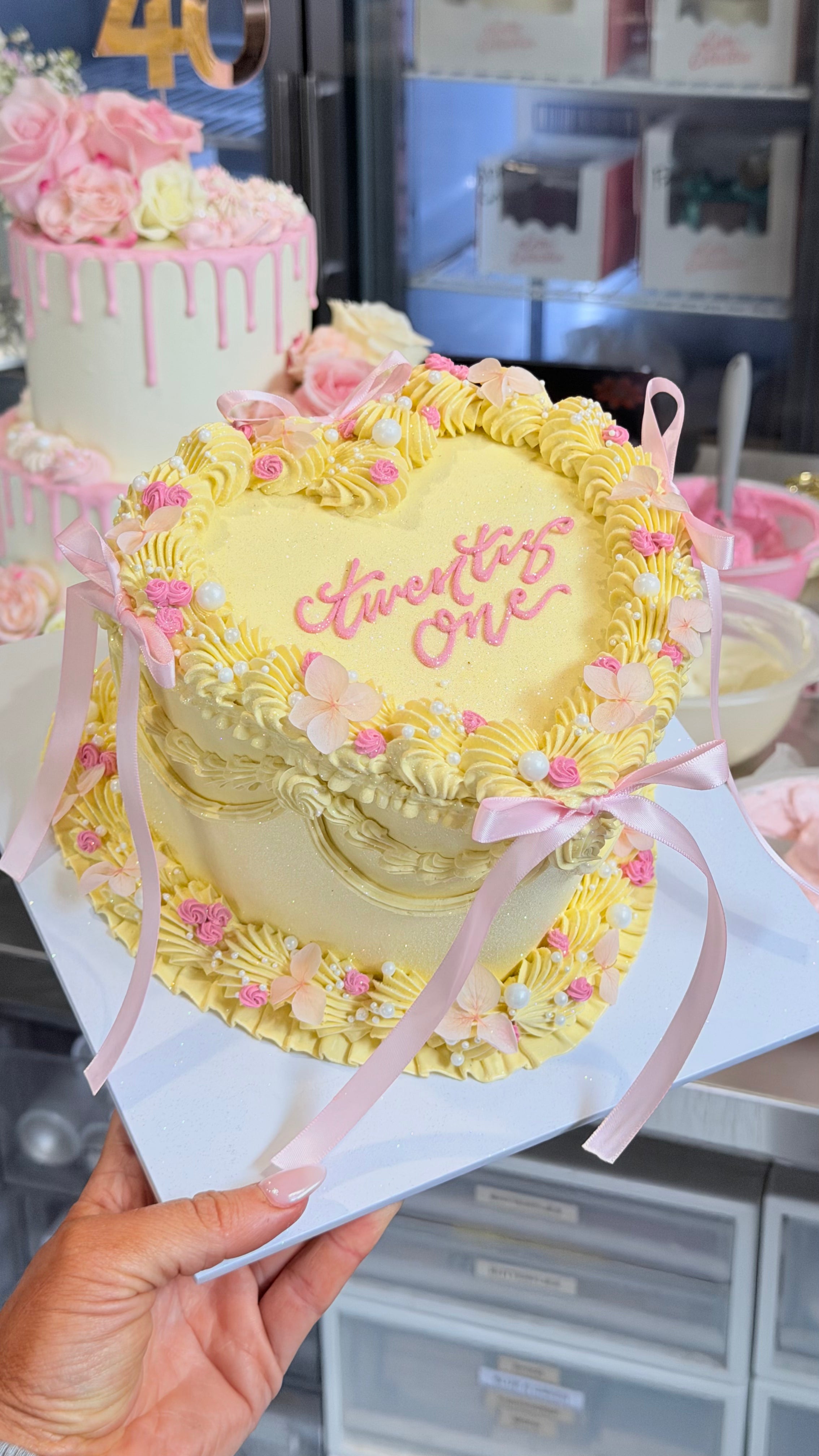 OTT Frilly Retro Cake - From $250 (6+ rows of piping, multi-coloured)