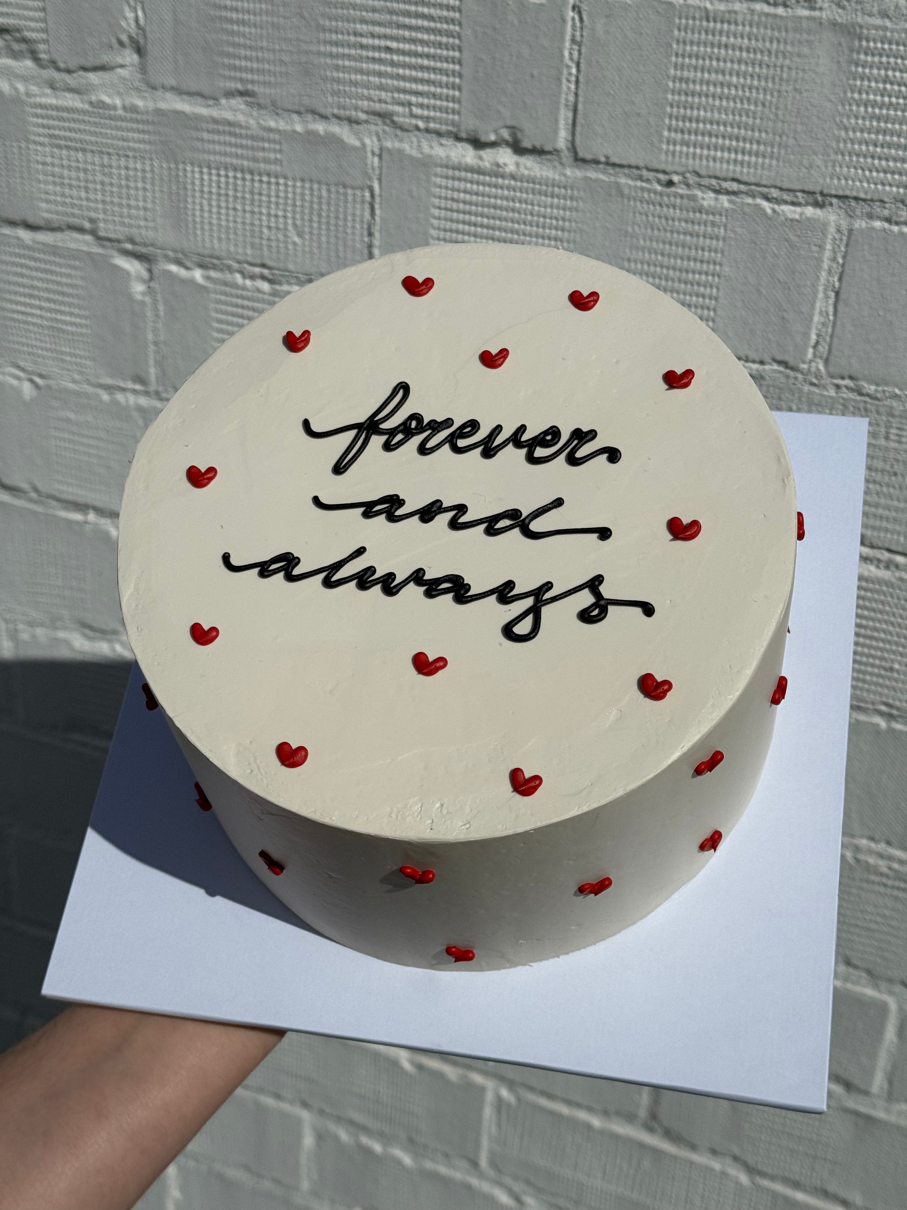 Hand-Piped Lovehearts Cake - From $105