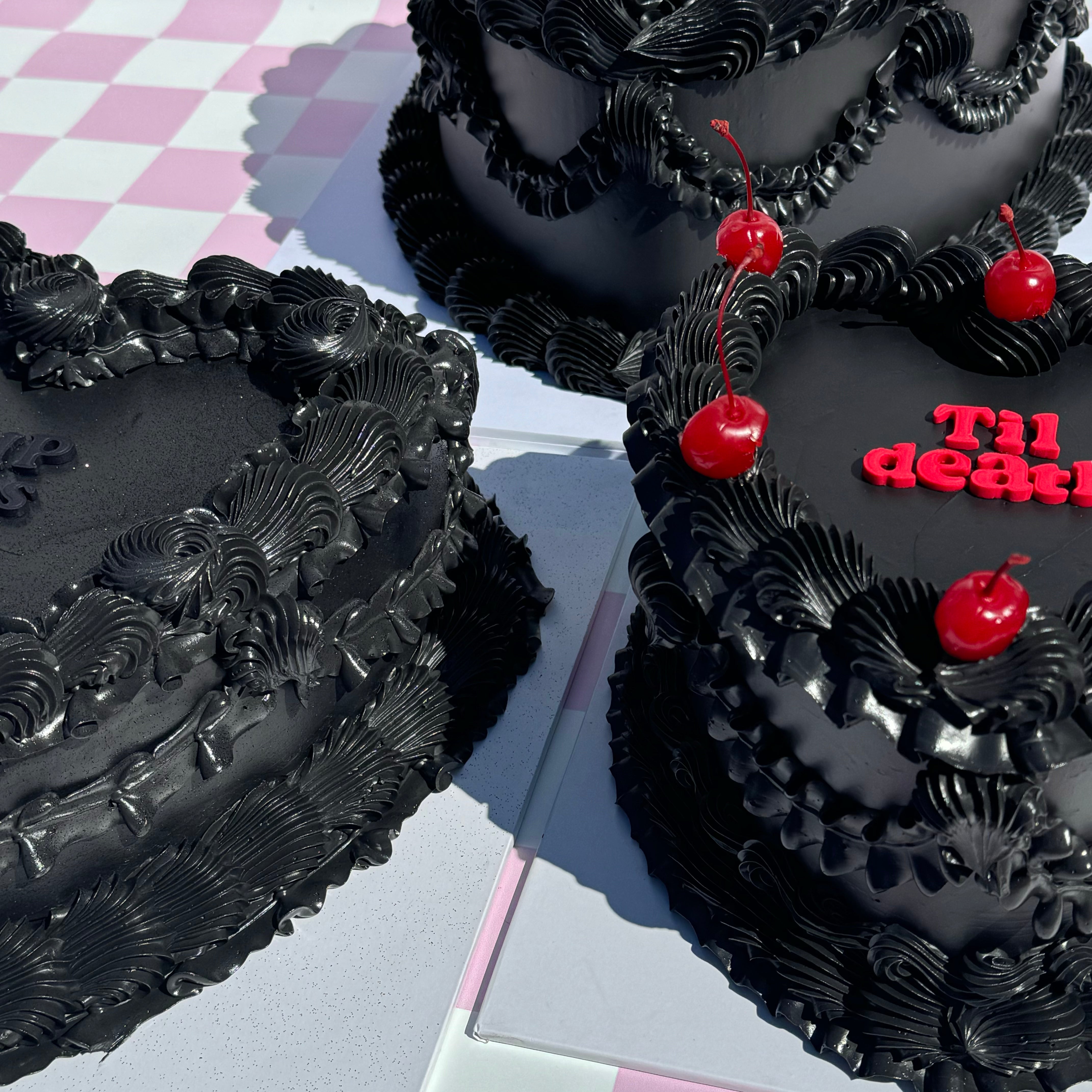 OTT Frilly Retro Text Cake - ROUND/LOVEHEART - From $185