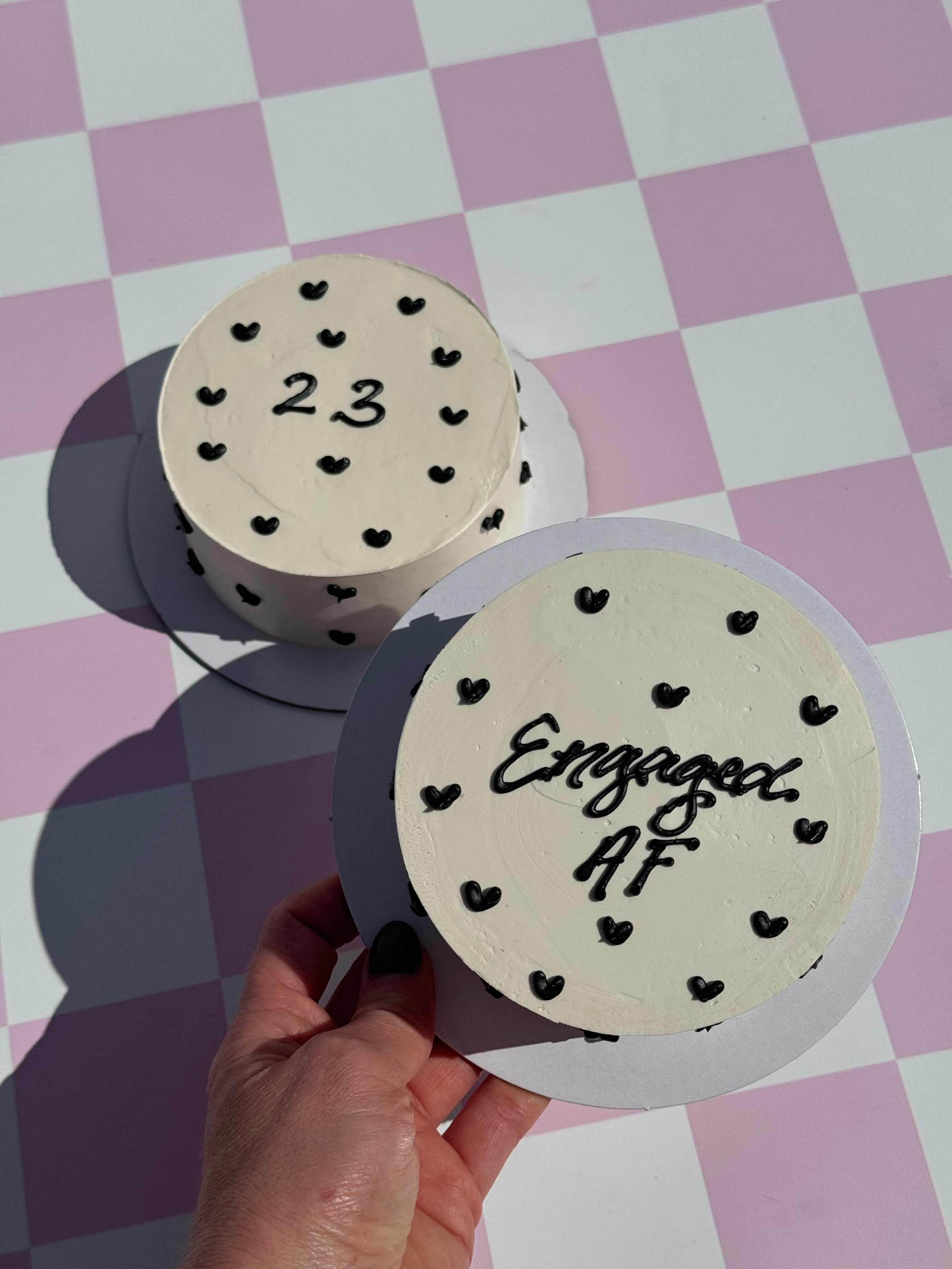 Hand-Piped Lovehearts Cake - From $105