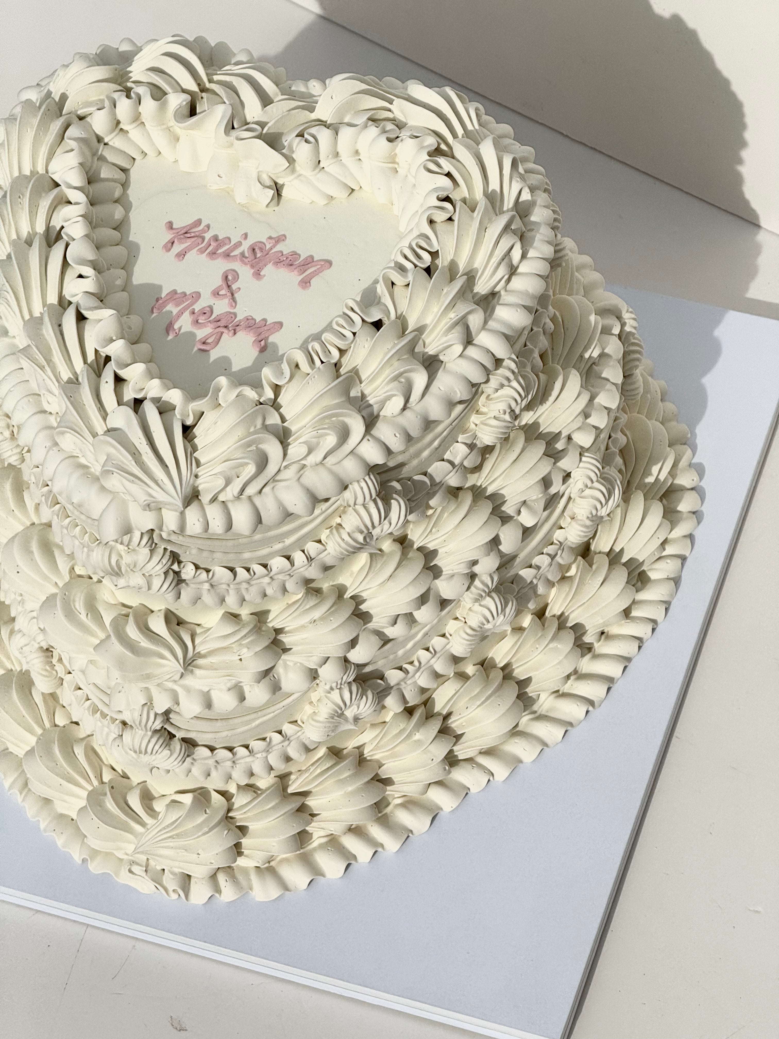 OTT Frilly Retro Cake - From $270 (6+ rows of piping, multi-coloured)