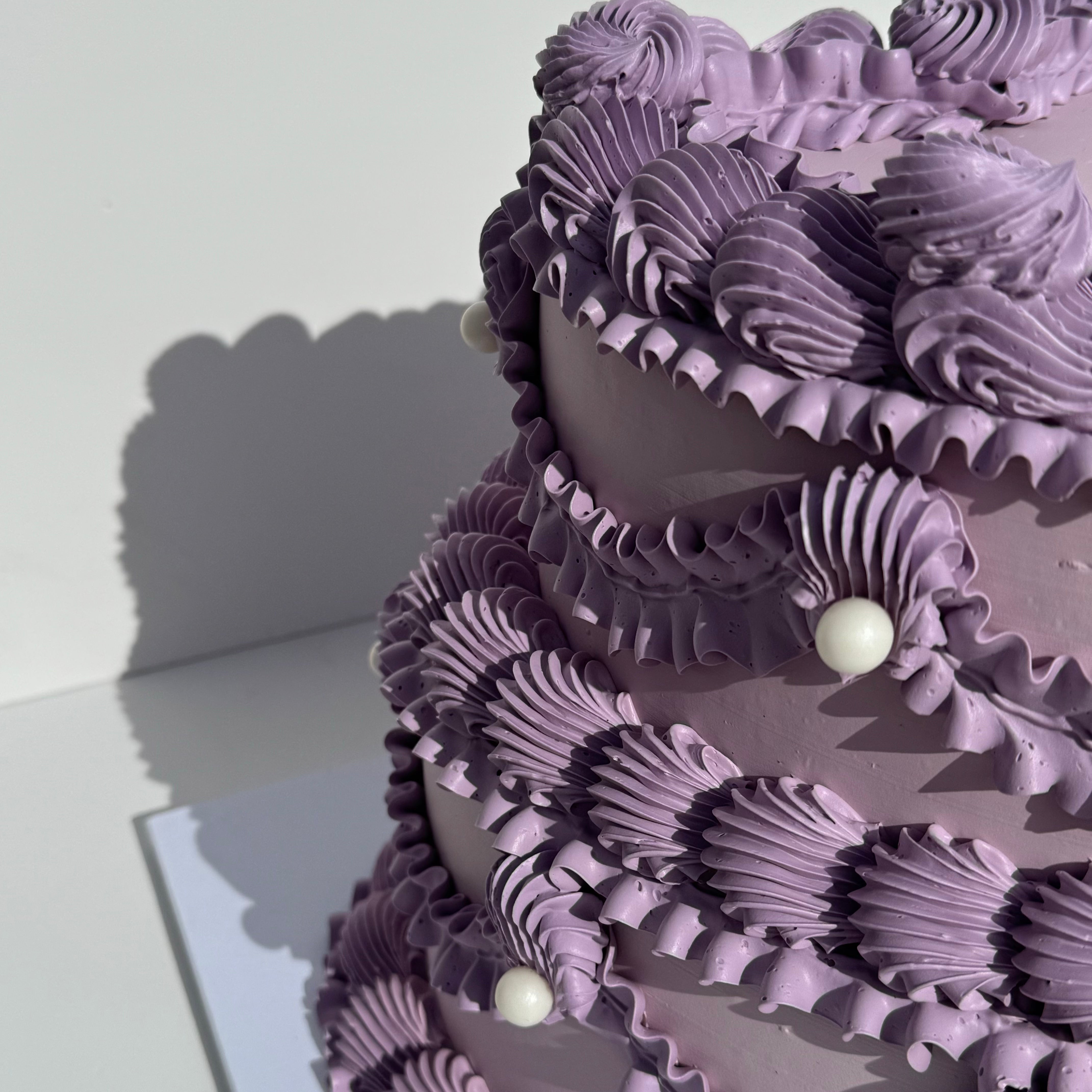 OTT Frilly Retro Cake - From $270 (6+ rows of piping, multi-coloured)