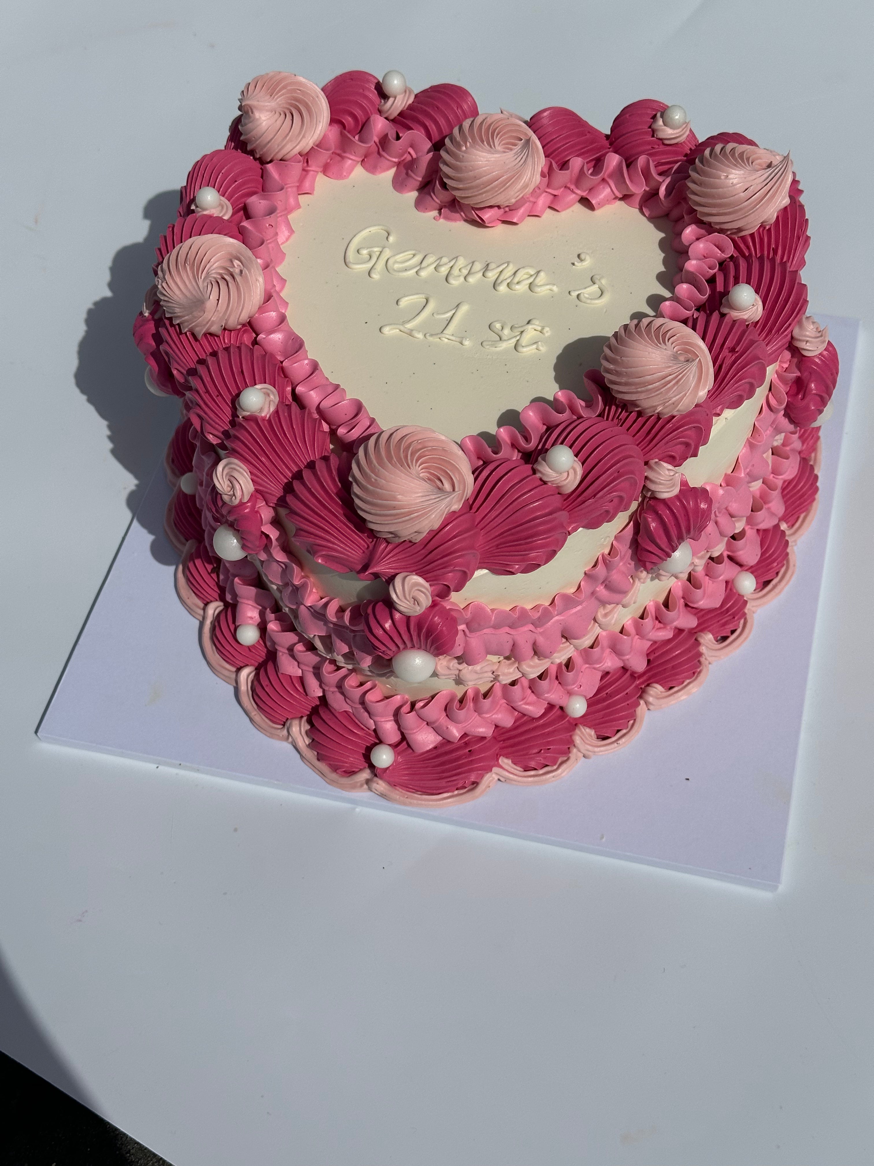 OTT Frilly Retro Cake - From $270 (6+ rows of piping, multi-coloured)