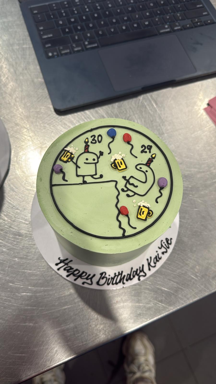 Piped Artwork Retro Cake - From $160