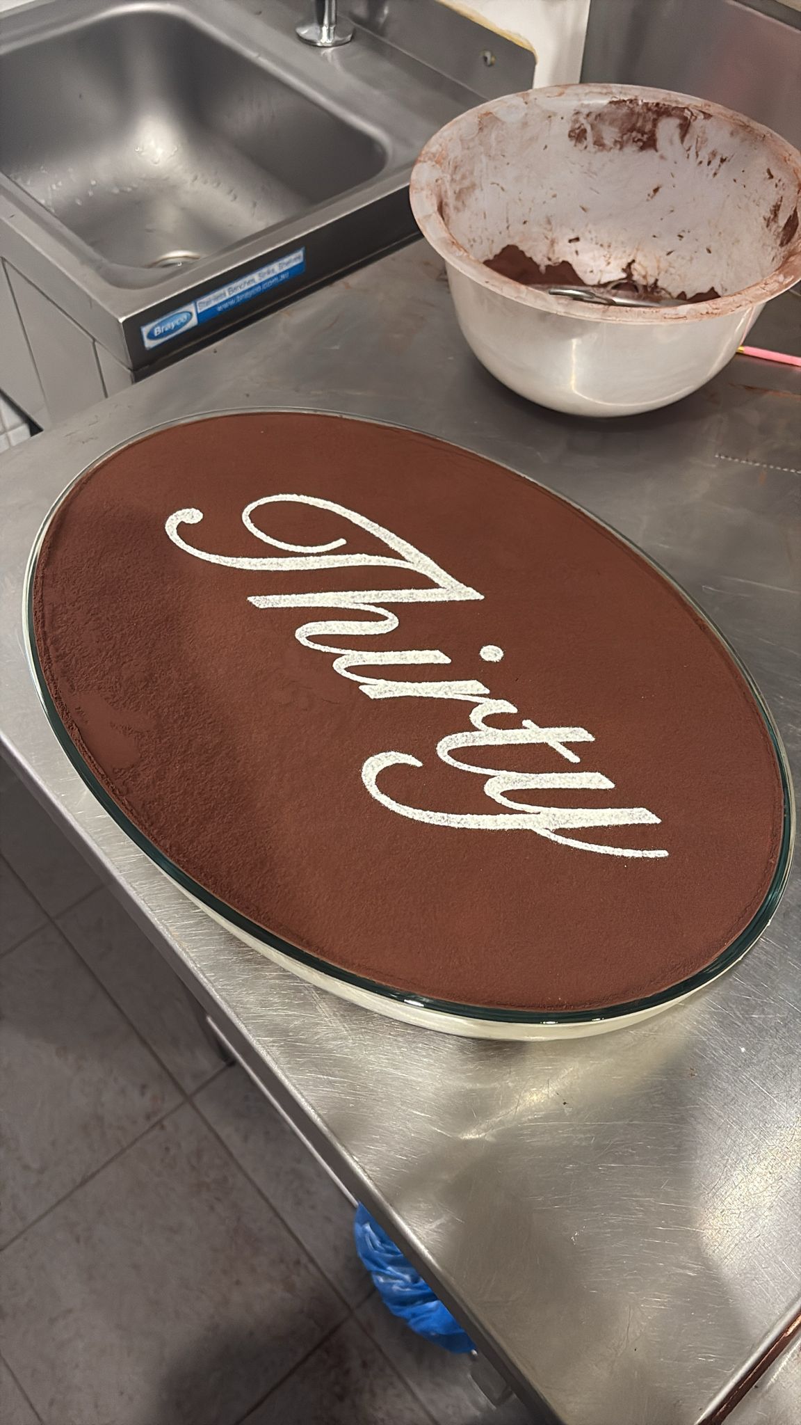 35cm Oval Tiramisu Glass Tray