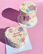 Hand-Piped Floral Cake