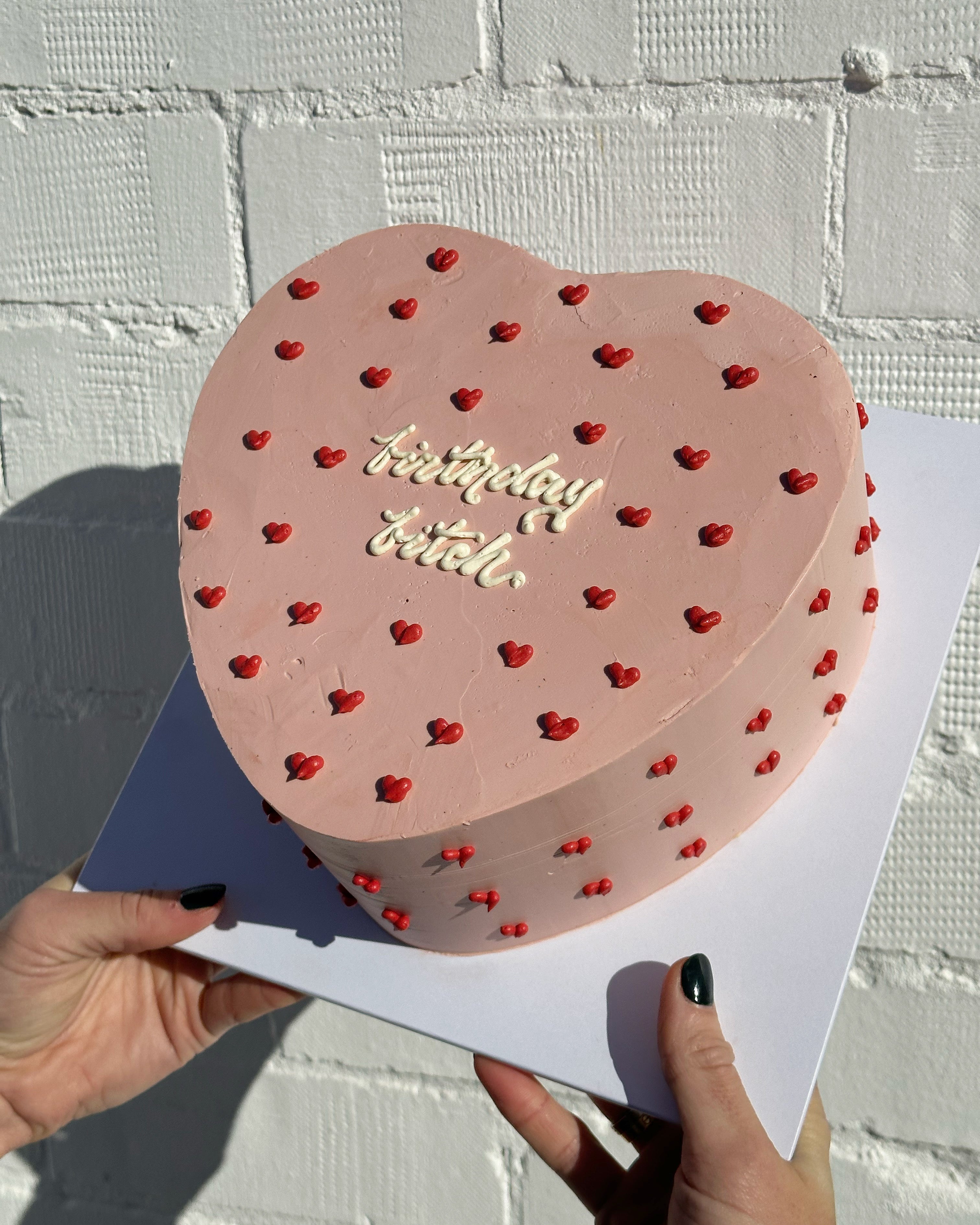 Hand-Piped Lovehearts Cake - From $105