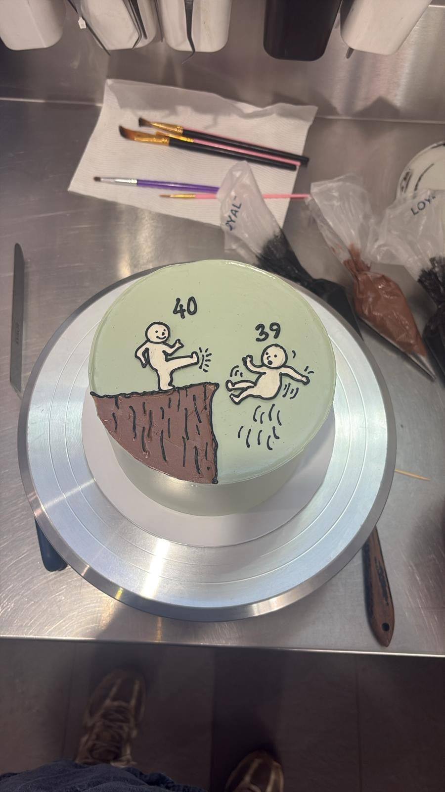 Piped Artwork Retro Cake - From $160