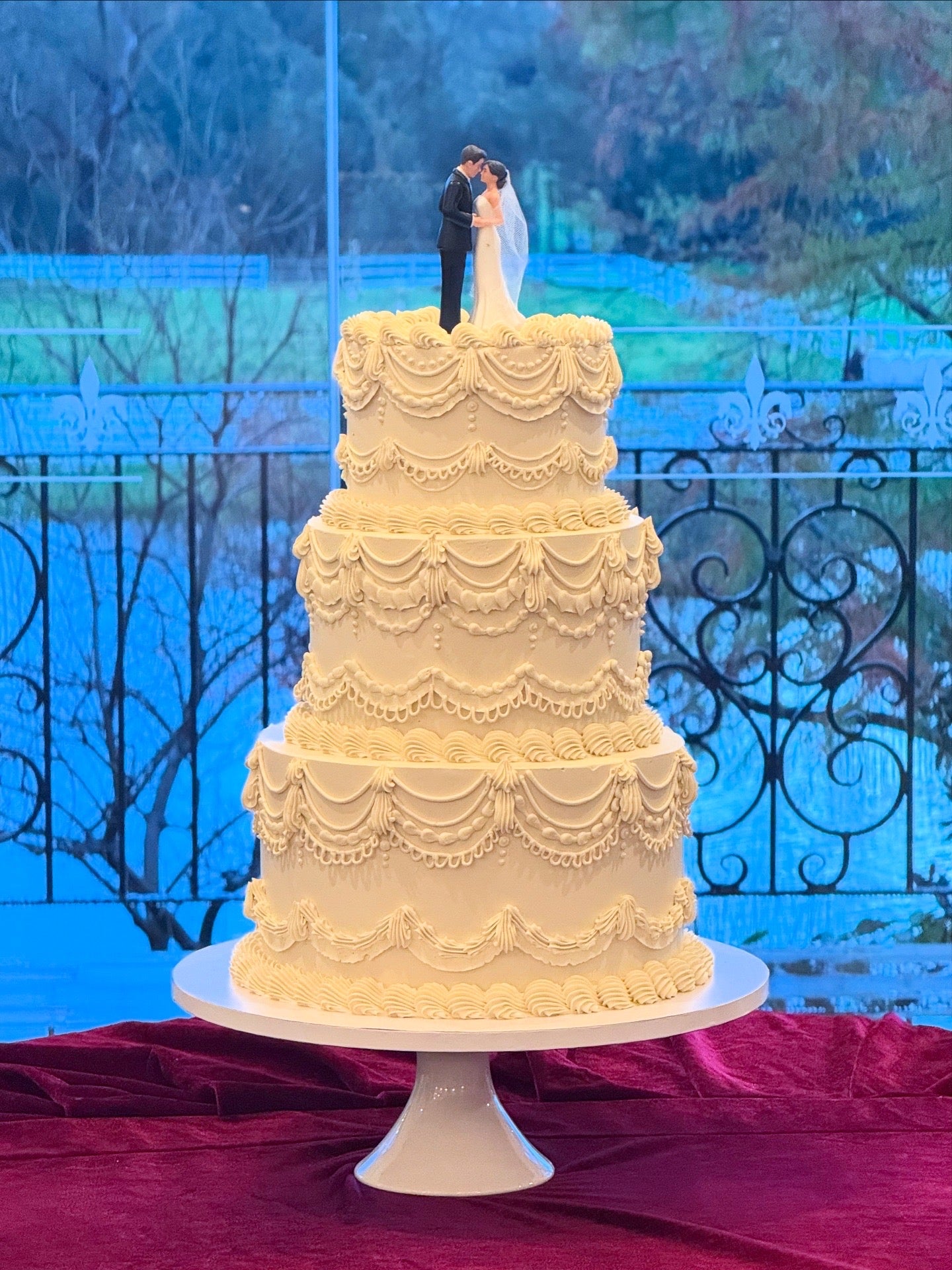 OTT Frilly Retro Cake - From $270 (6+ rows of piping, multi-coloured)