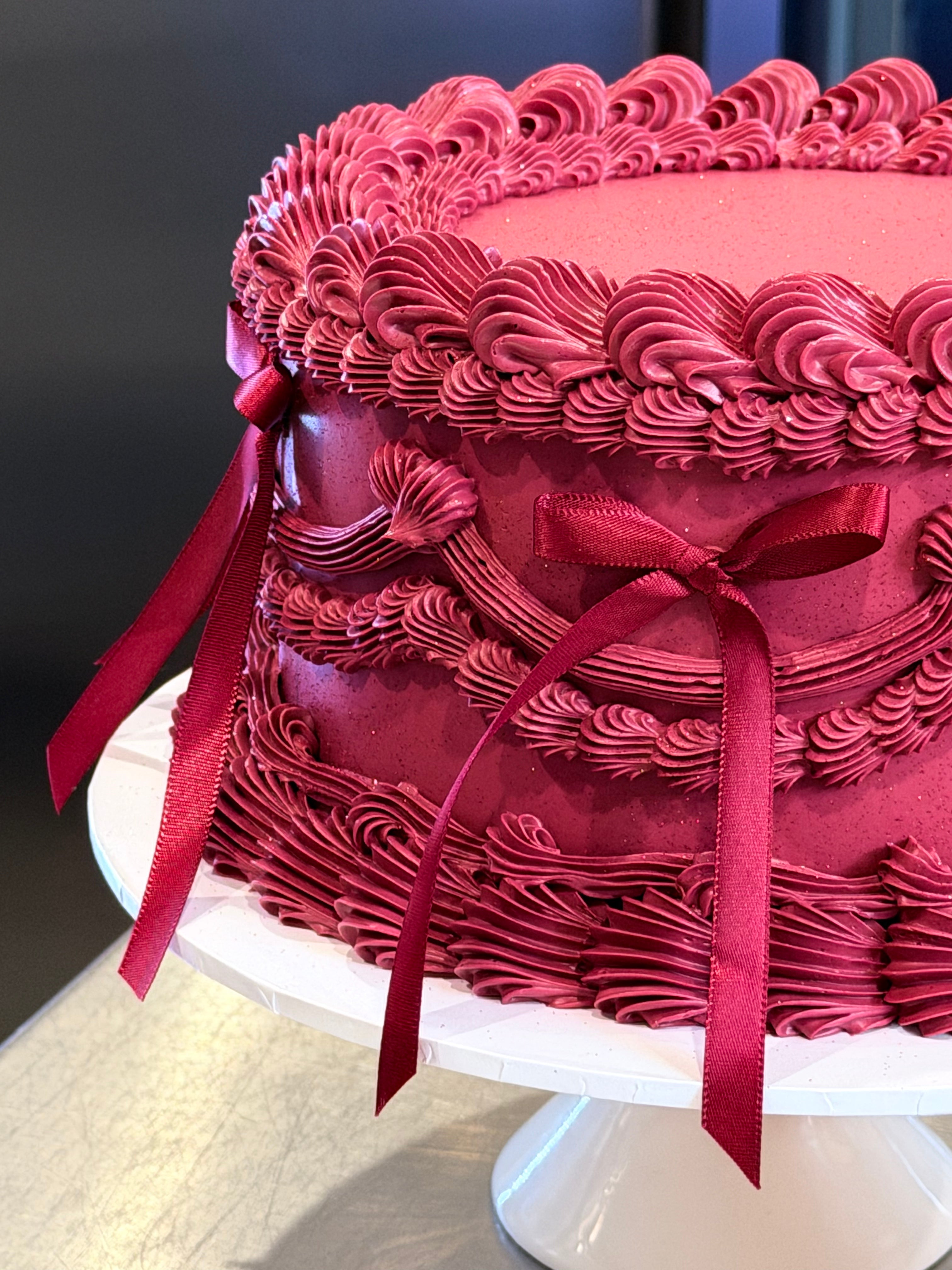 OTT Frilly Retro Cake - From $270 (6+ rows of piping, multi-coloured)