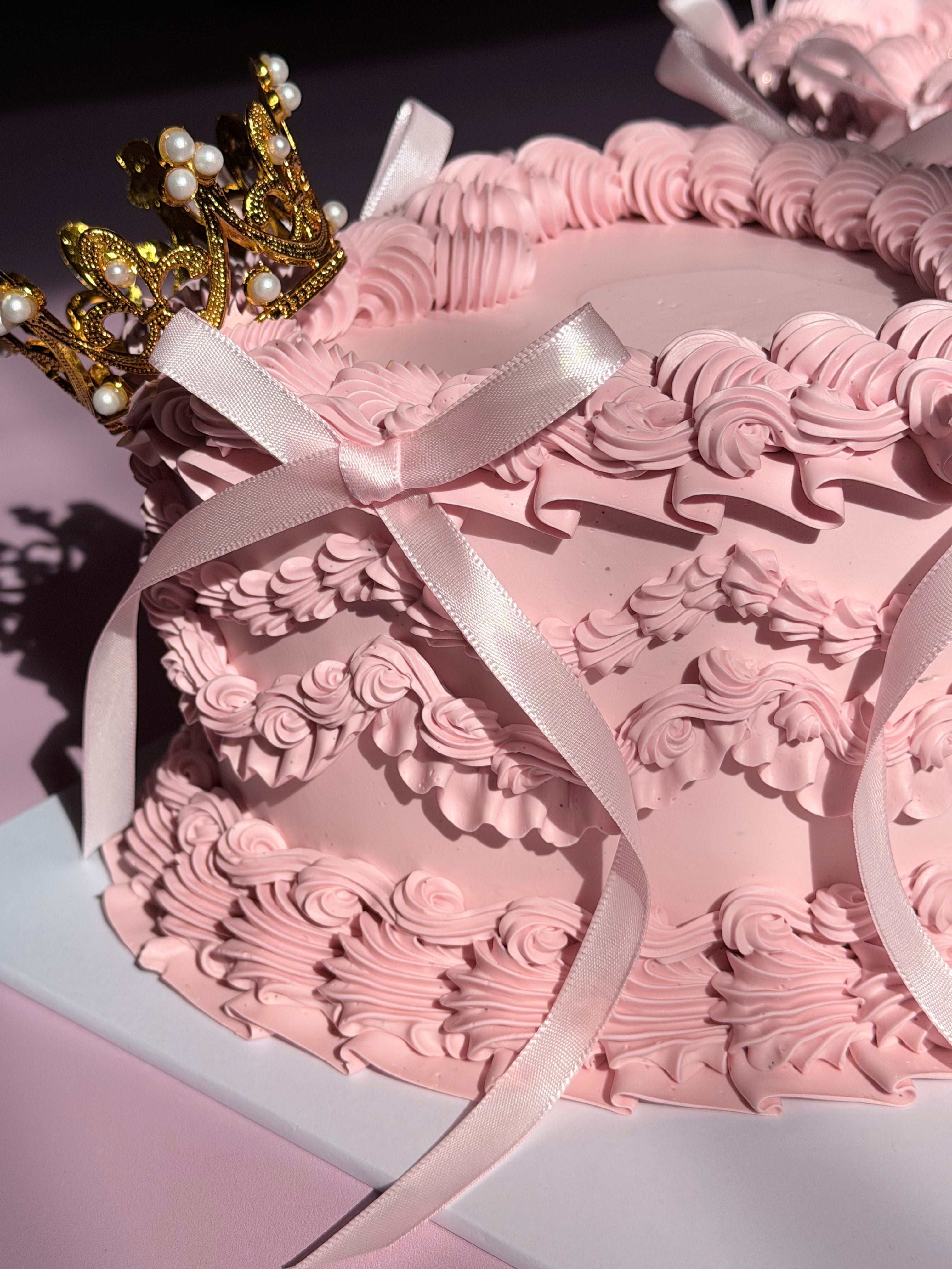 OTT Frilly Retro Cake - From $270 (6+ rows of piping, multi-coloured)