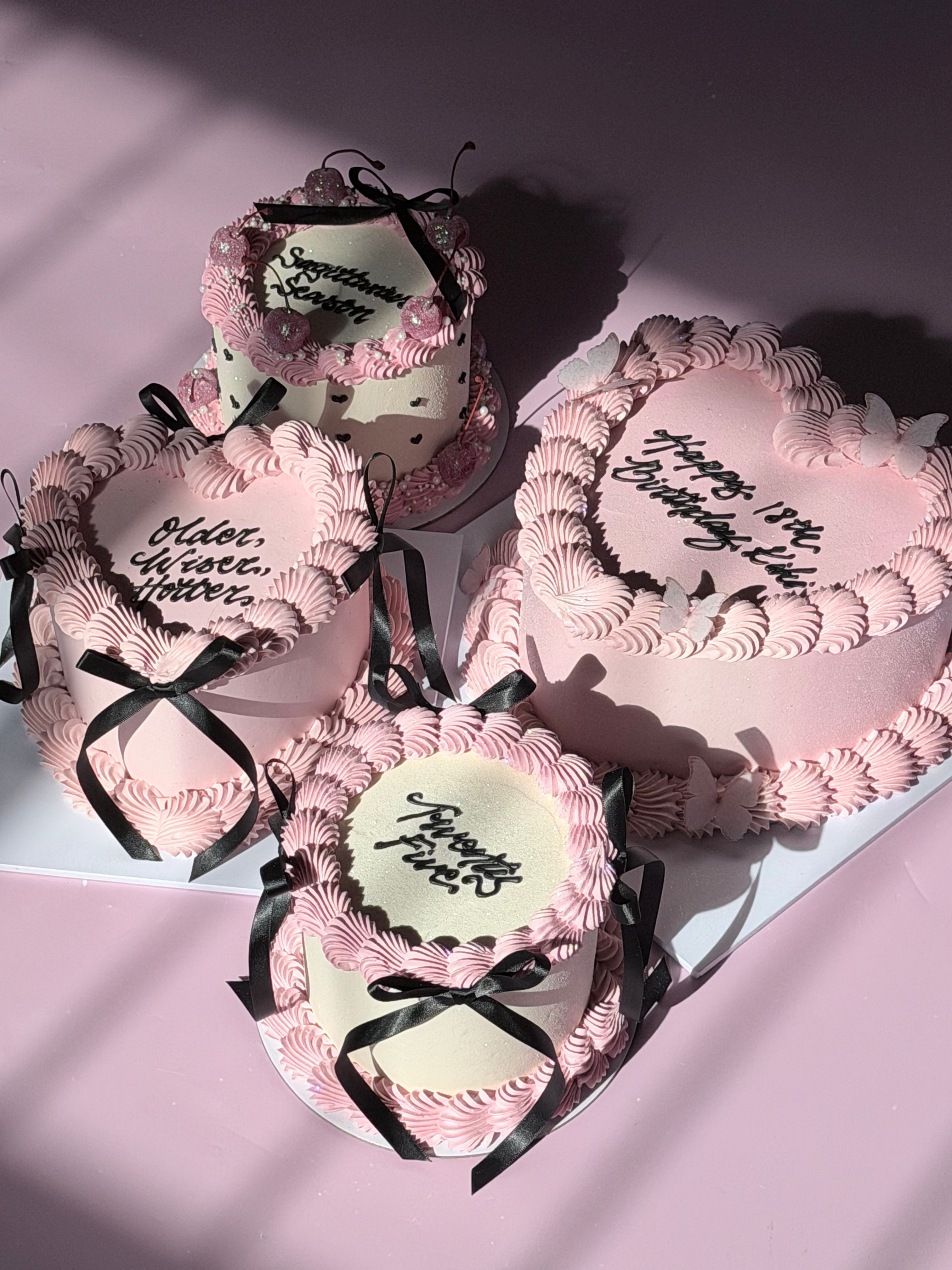 Simple Retro Text Cake - From $88