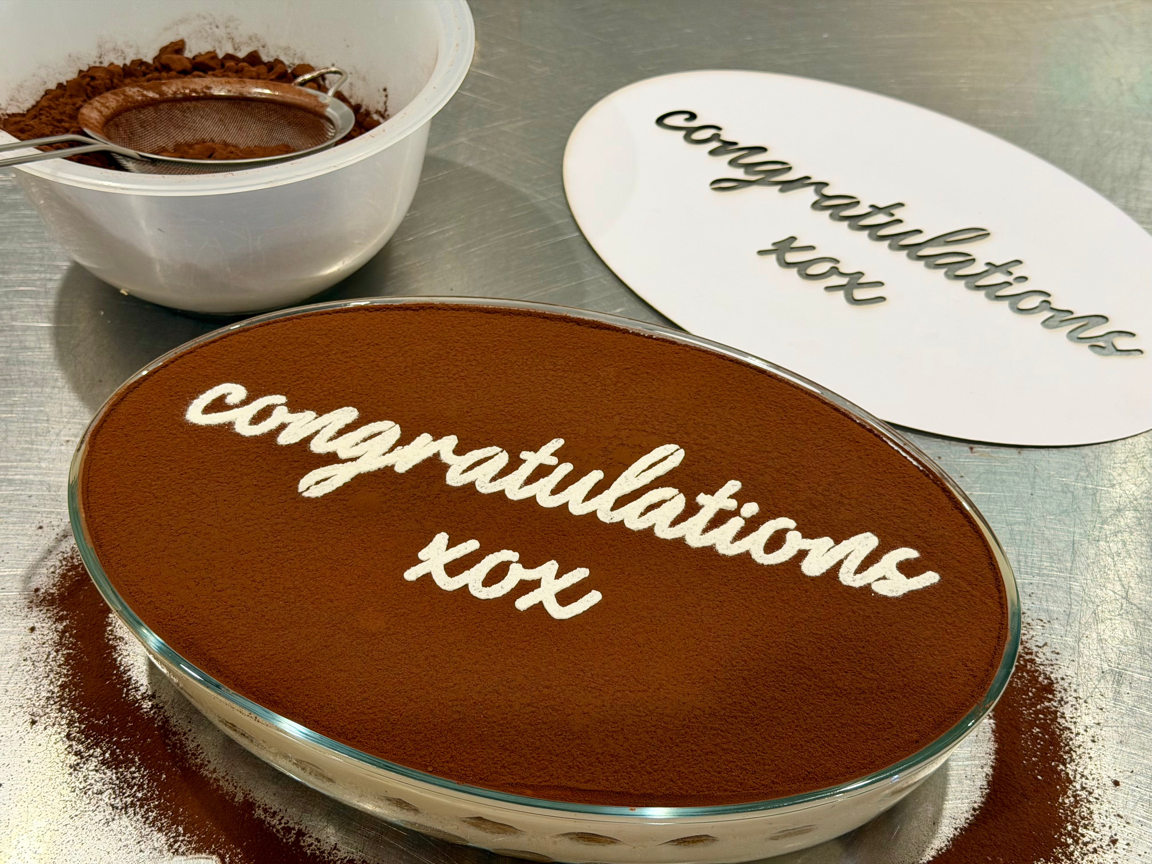 39cm Oval Tiramisu Glass Tray