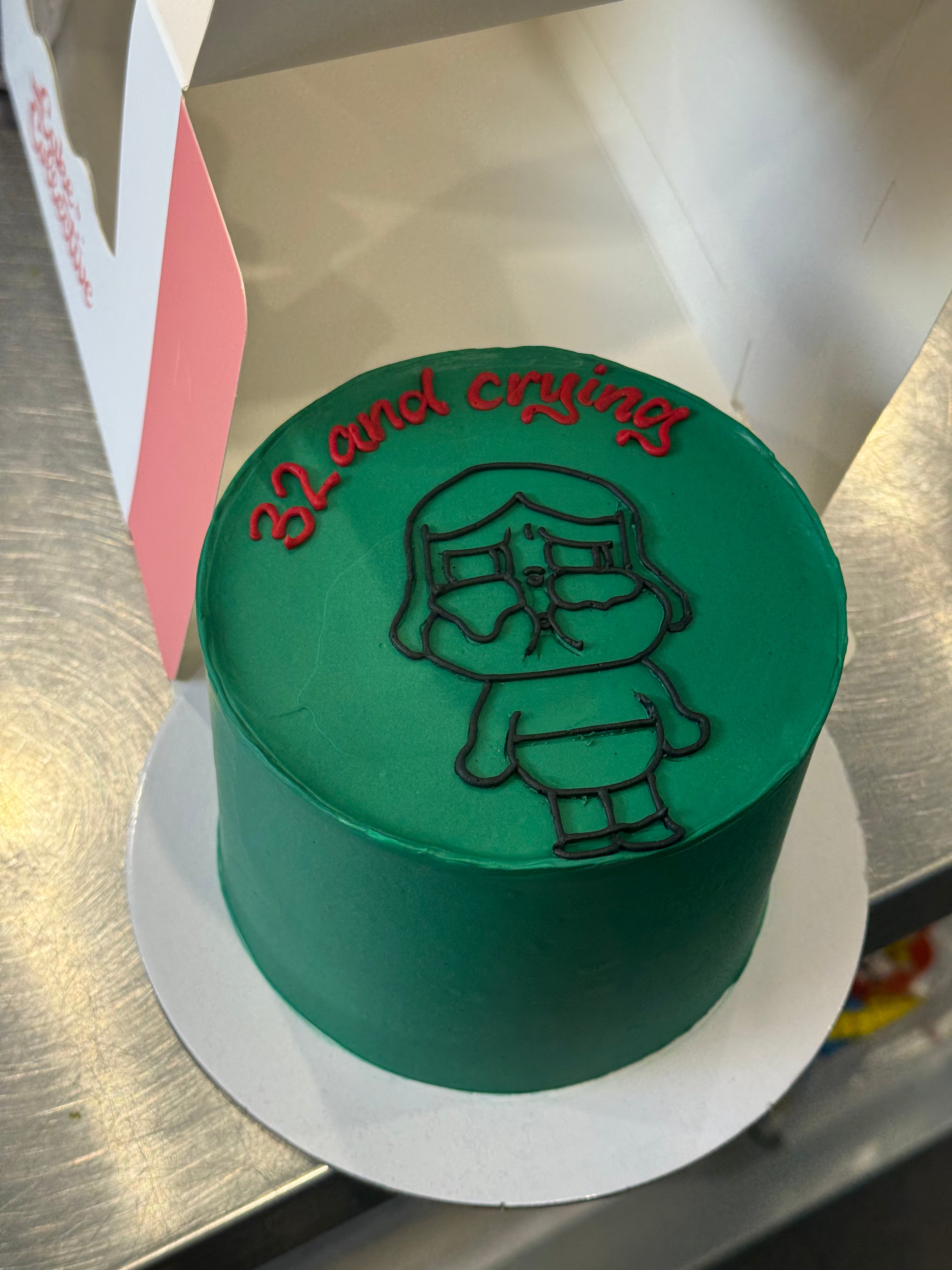 Piped Artwork Retro Cake - From $160