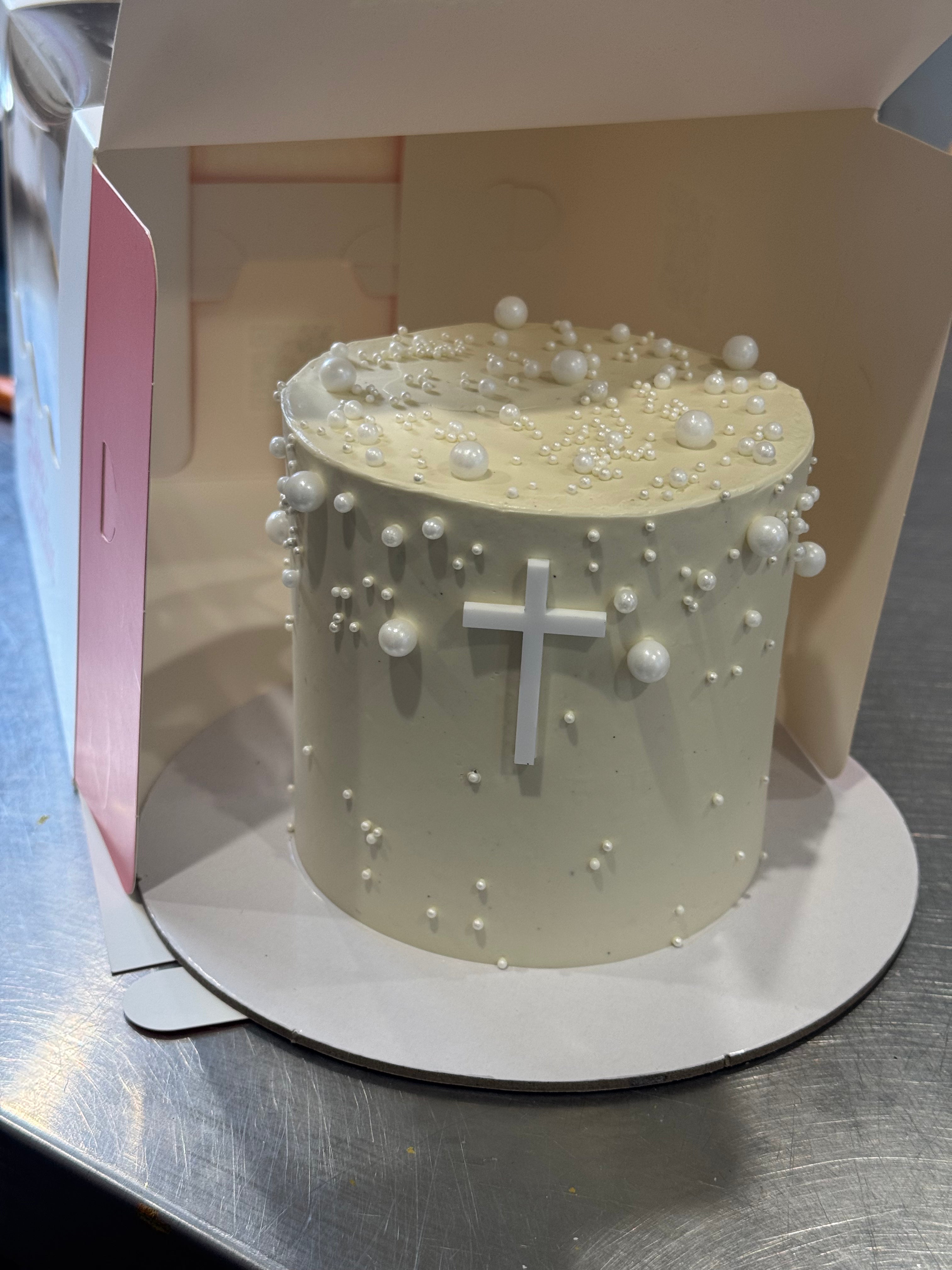 Baptism Pearl Cake - From $140