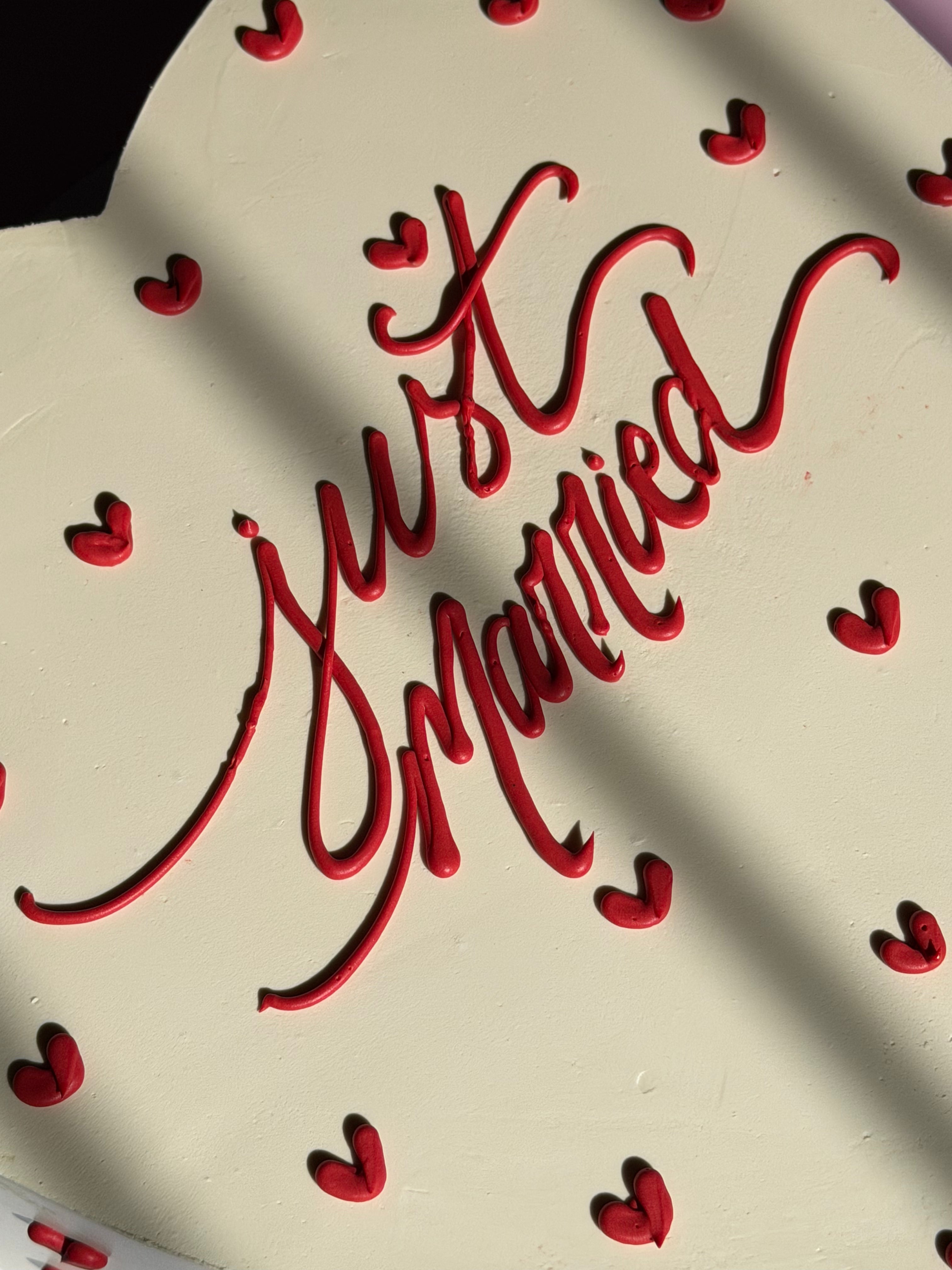 Hand-Piped Lovehearts Cake - From $105