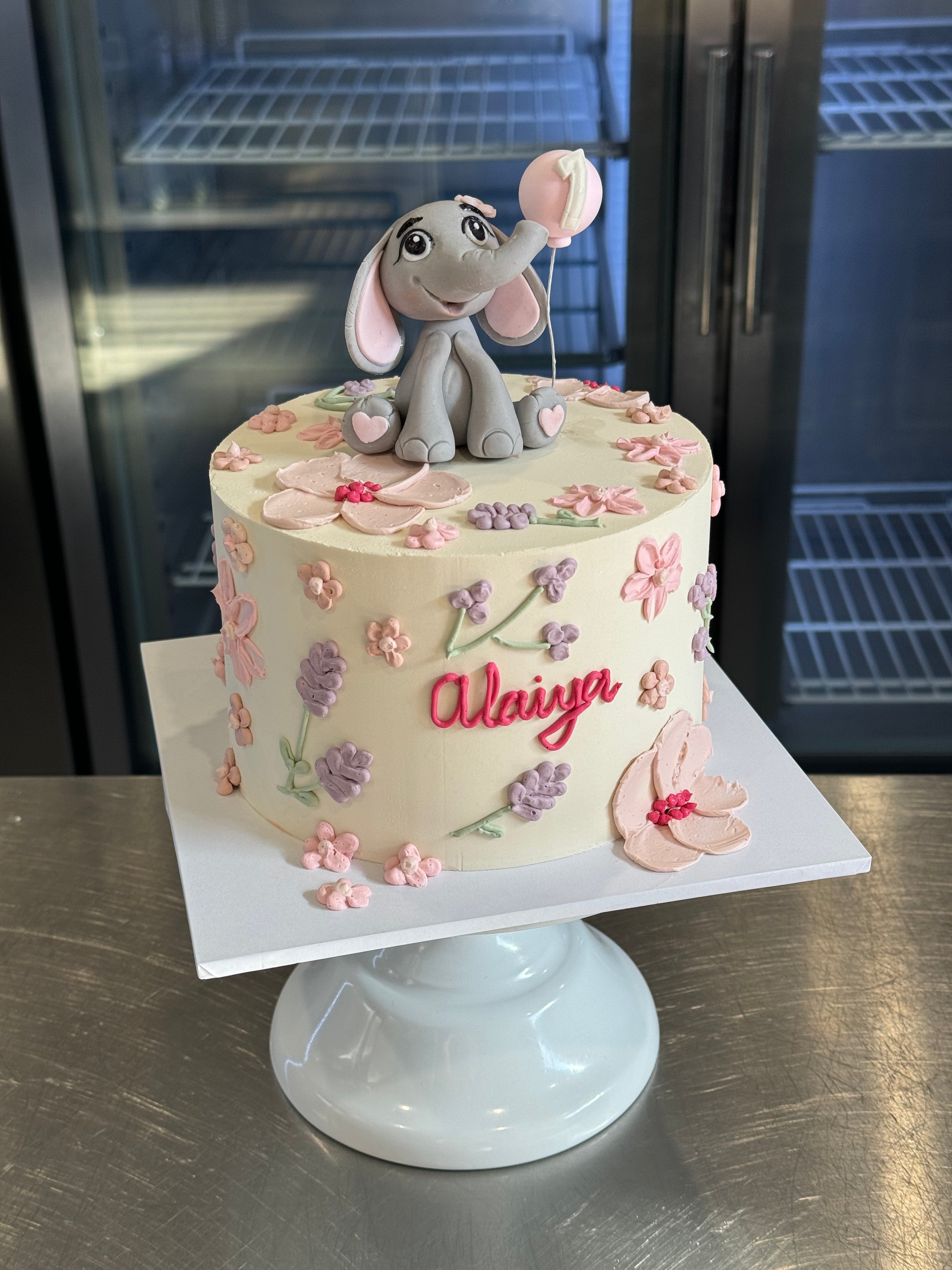 Hand-Piped Floral Cake - From $165