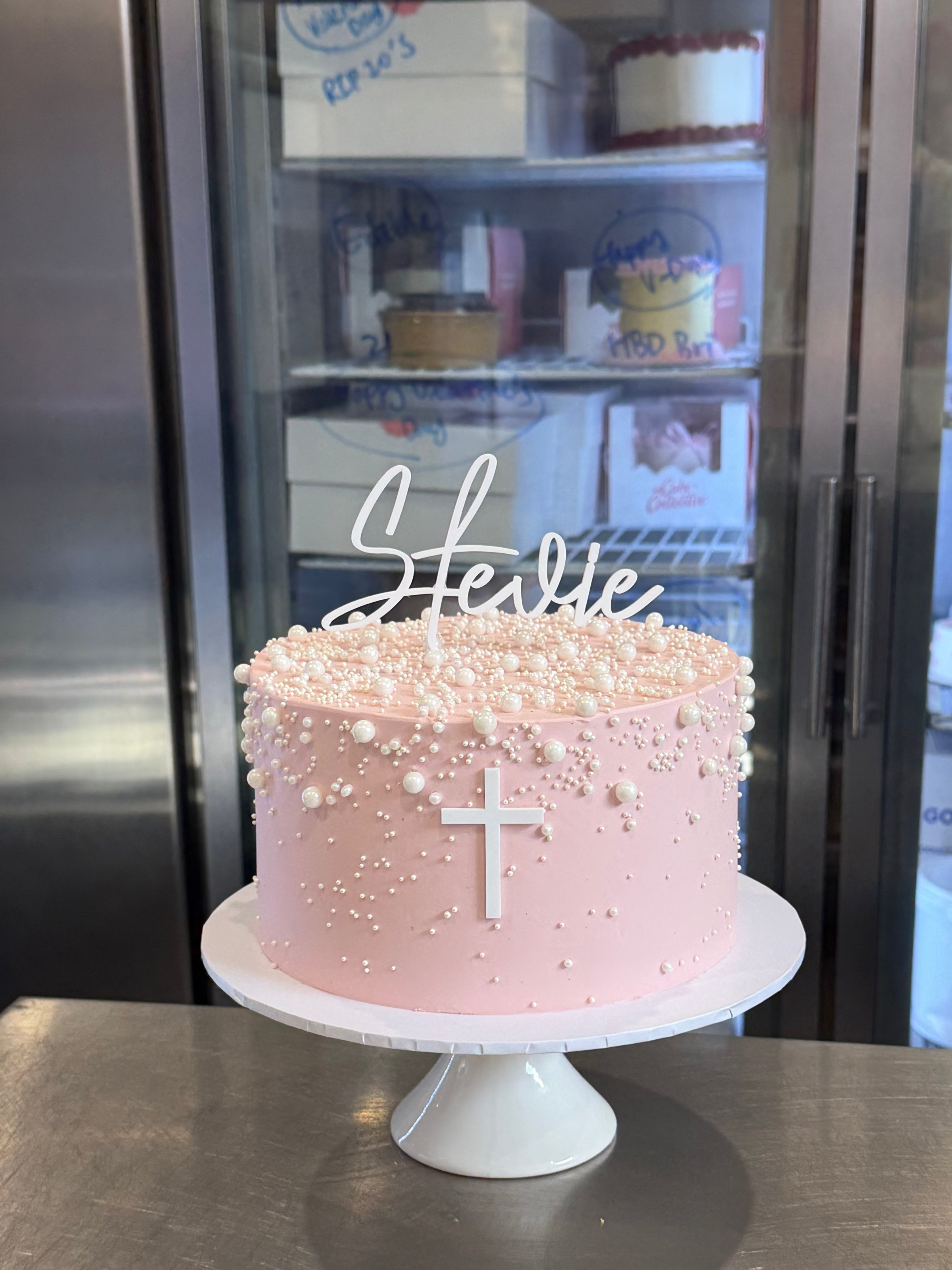 Baptism Pearl Cake - From $140