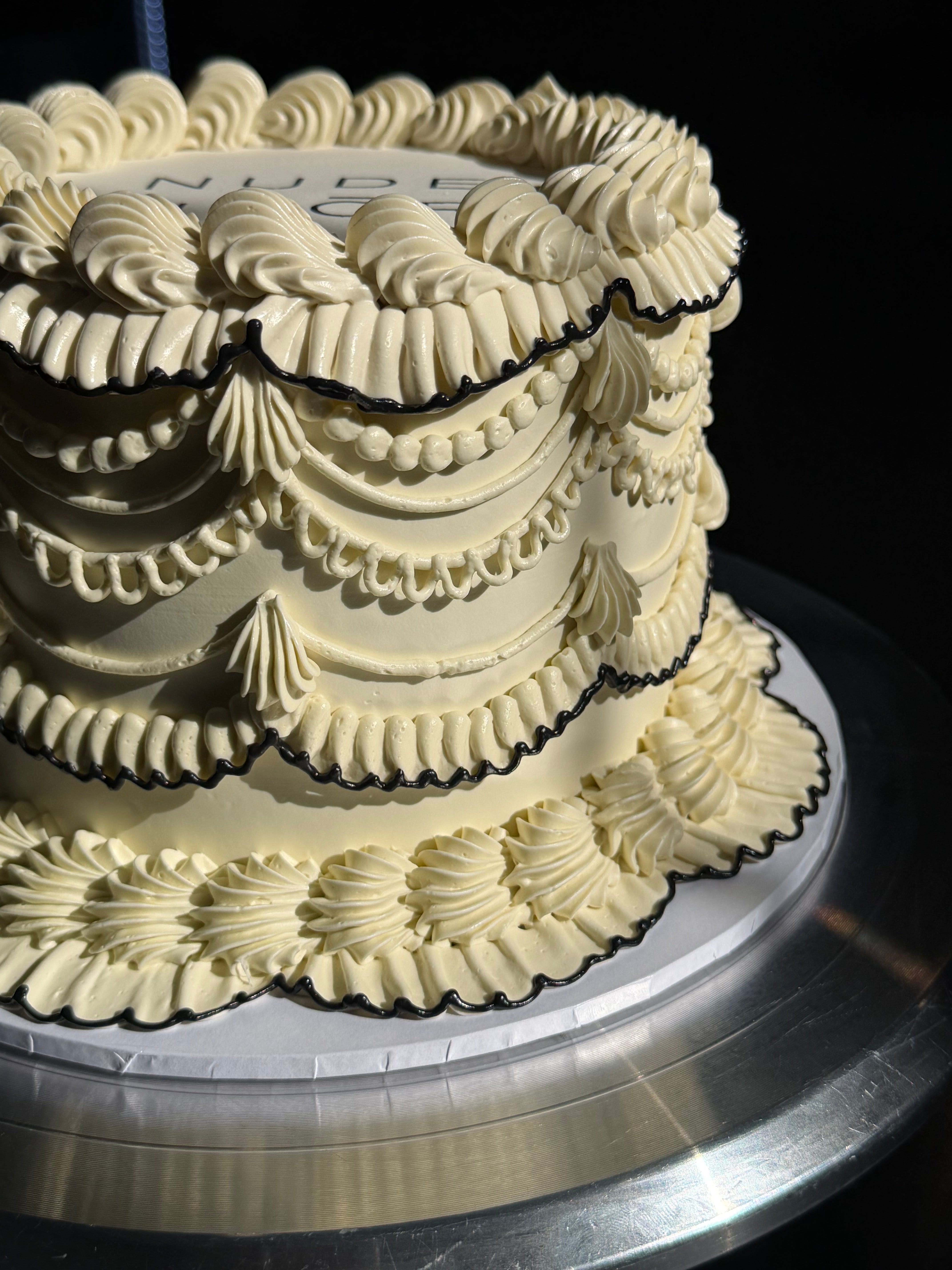 OTT Frilly Retro Cake - From $270 (6+ rows of piping, multi-coloured)