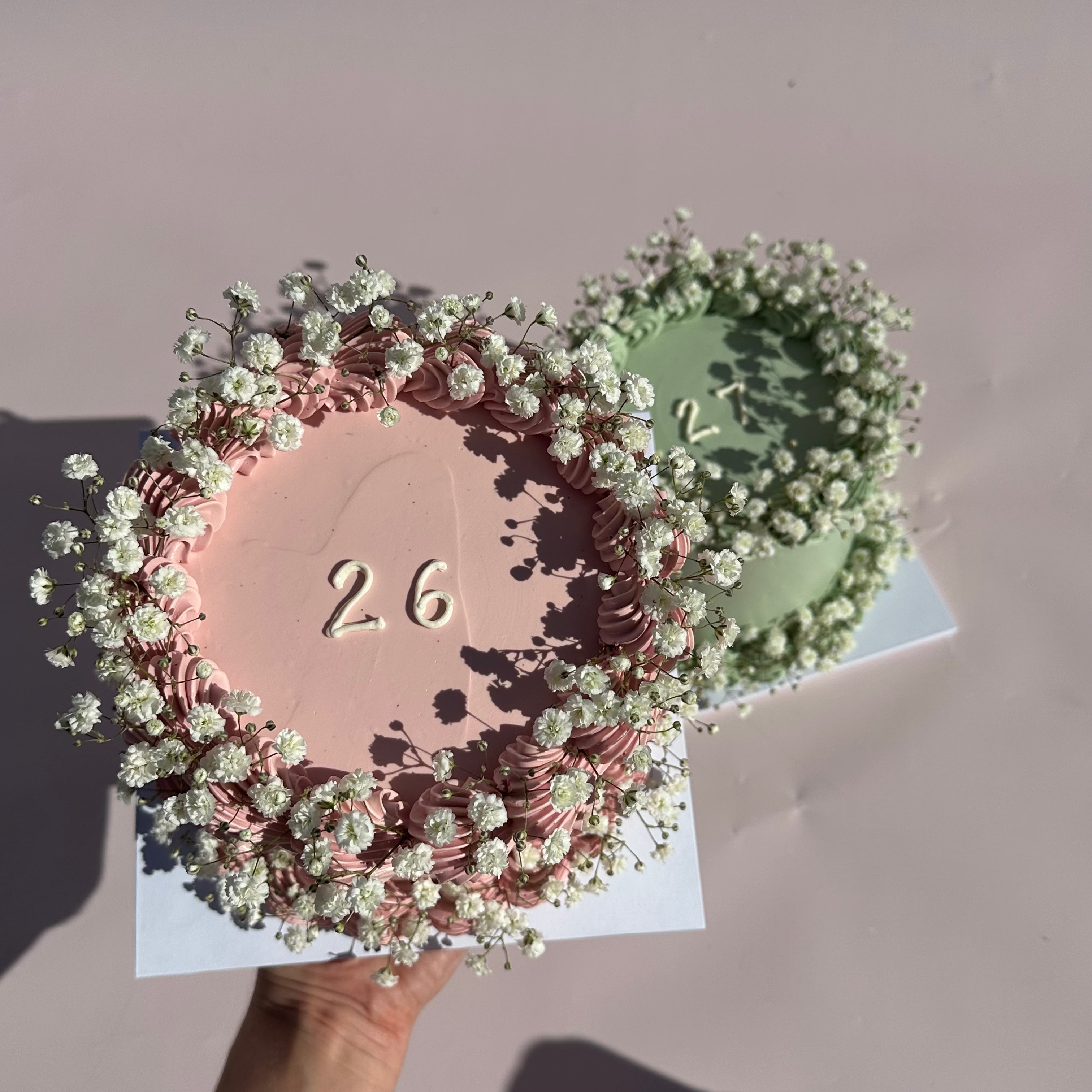 Babies Breath Flower Retro Cake - From $133