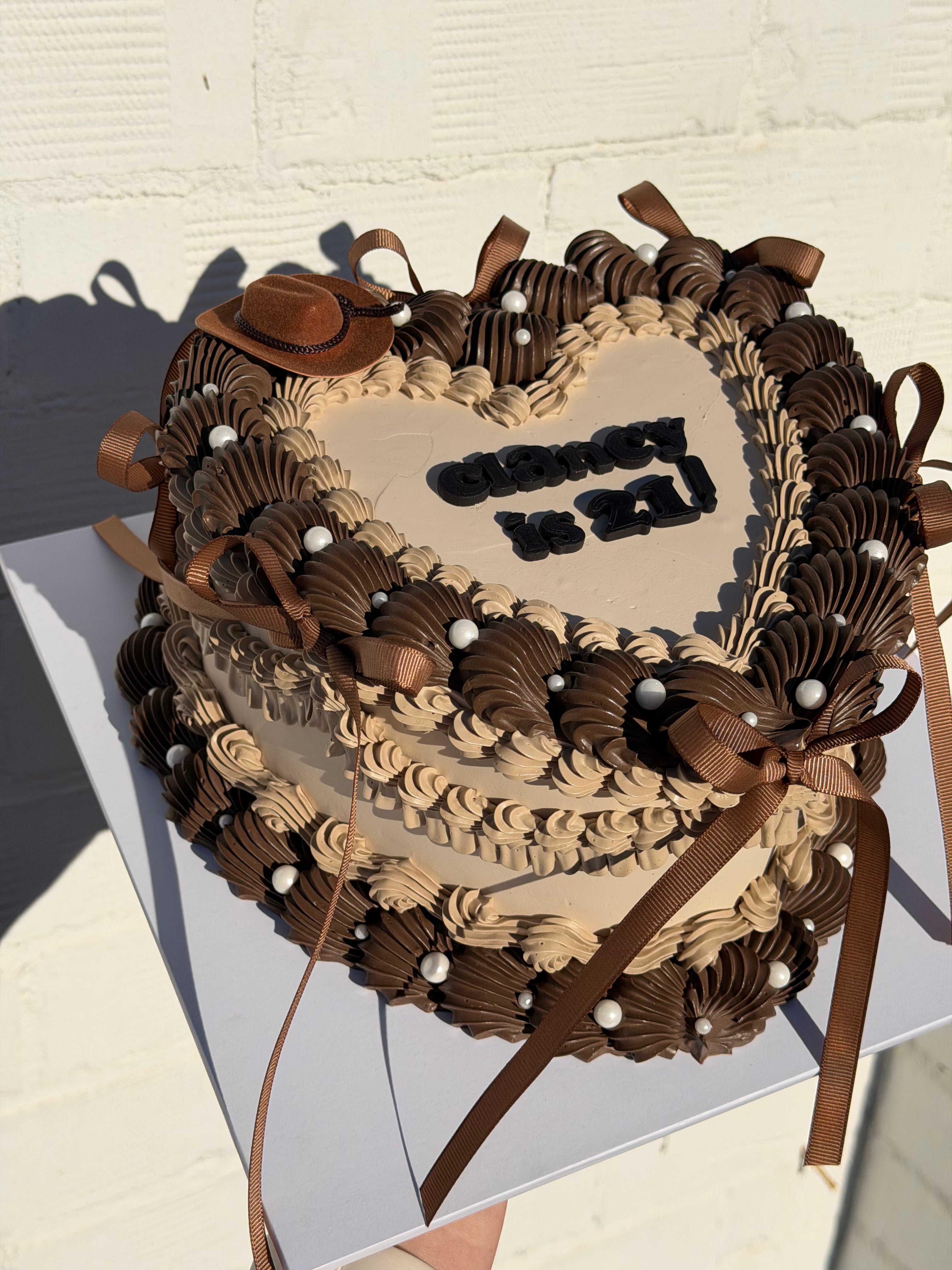 OTT Frilly Retro Cake - From $270 (6+ rows of piping, multi-coloured)