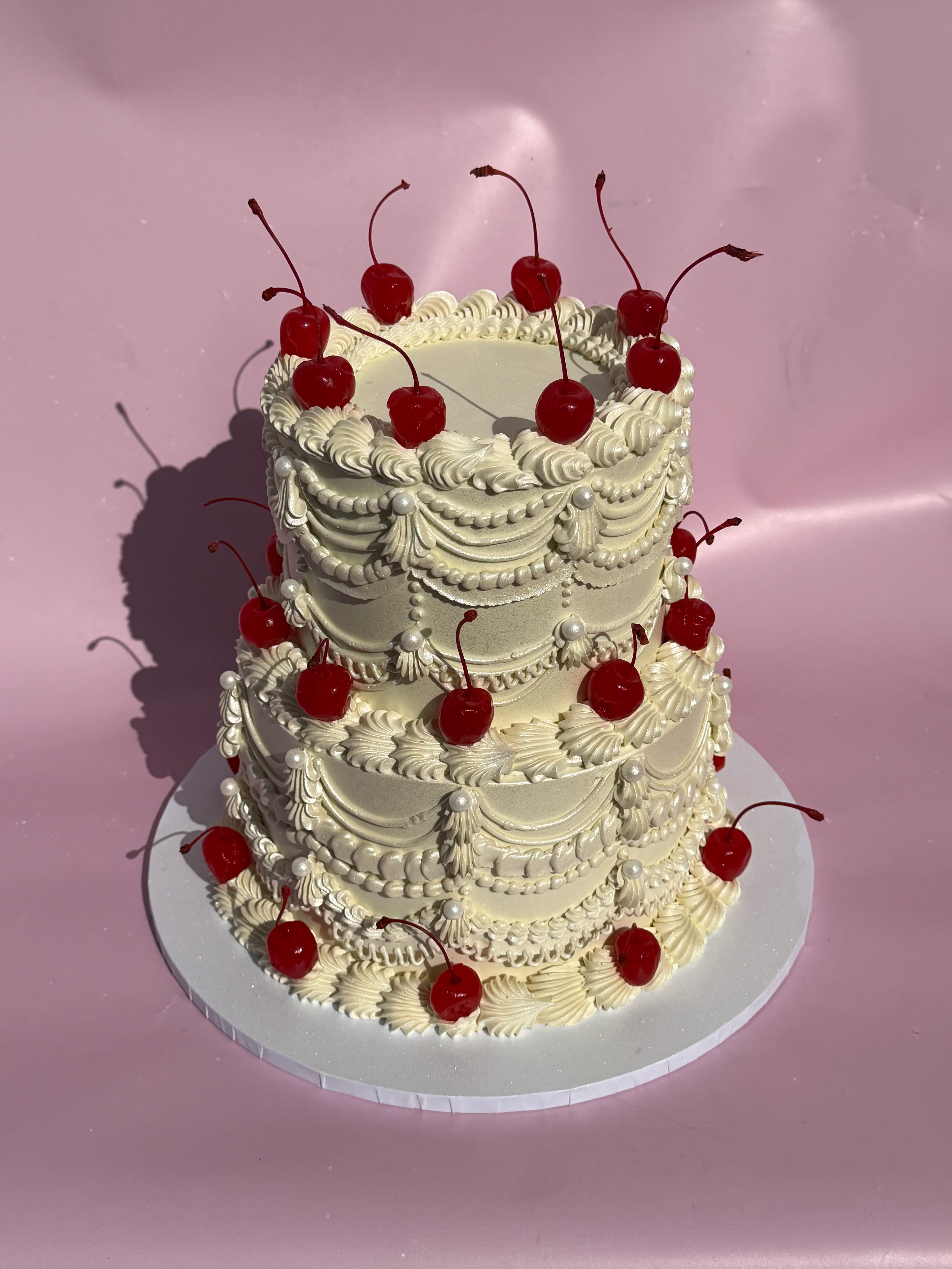 OTT Frilly Retro Cake - From $270 (6+ rows of piping, multi-coloured)