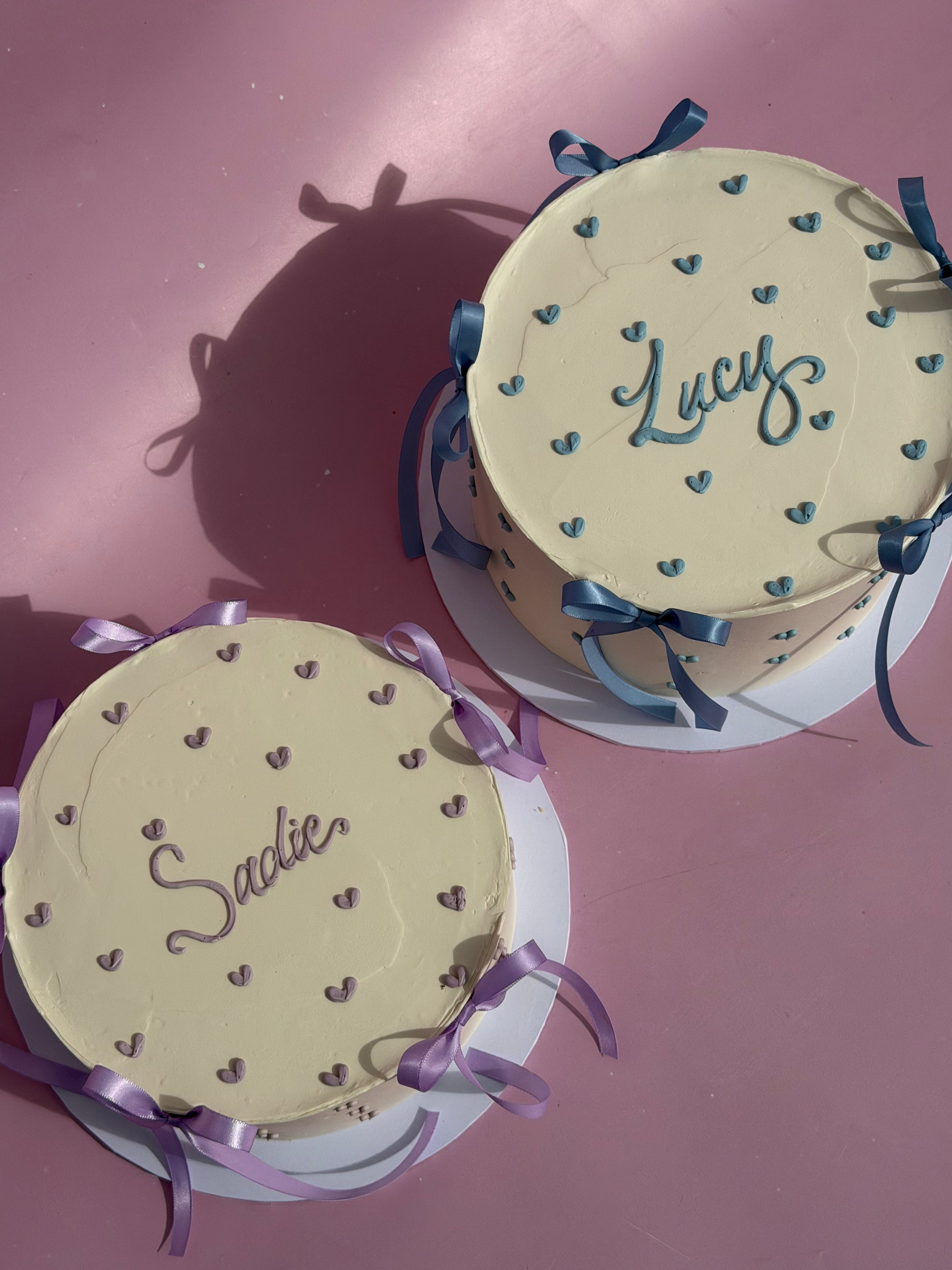Hand-Piped Lovehearts Cake - From $105