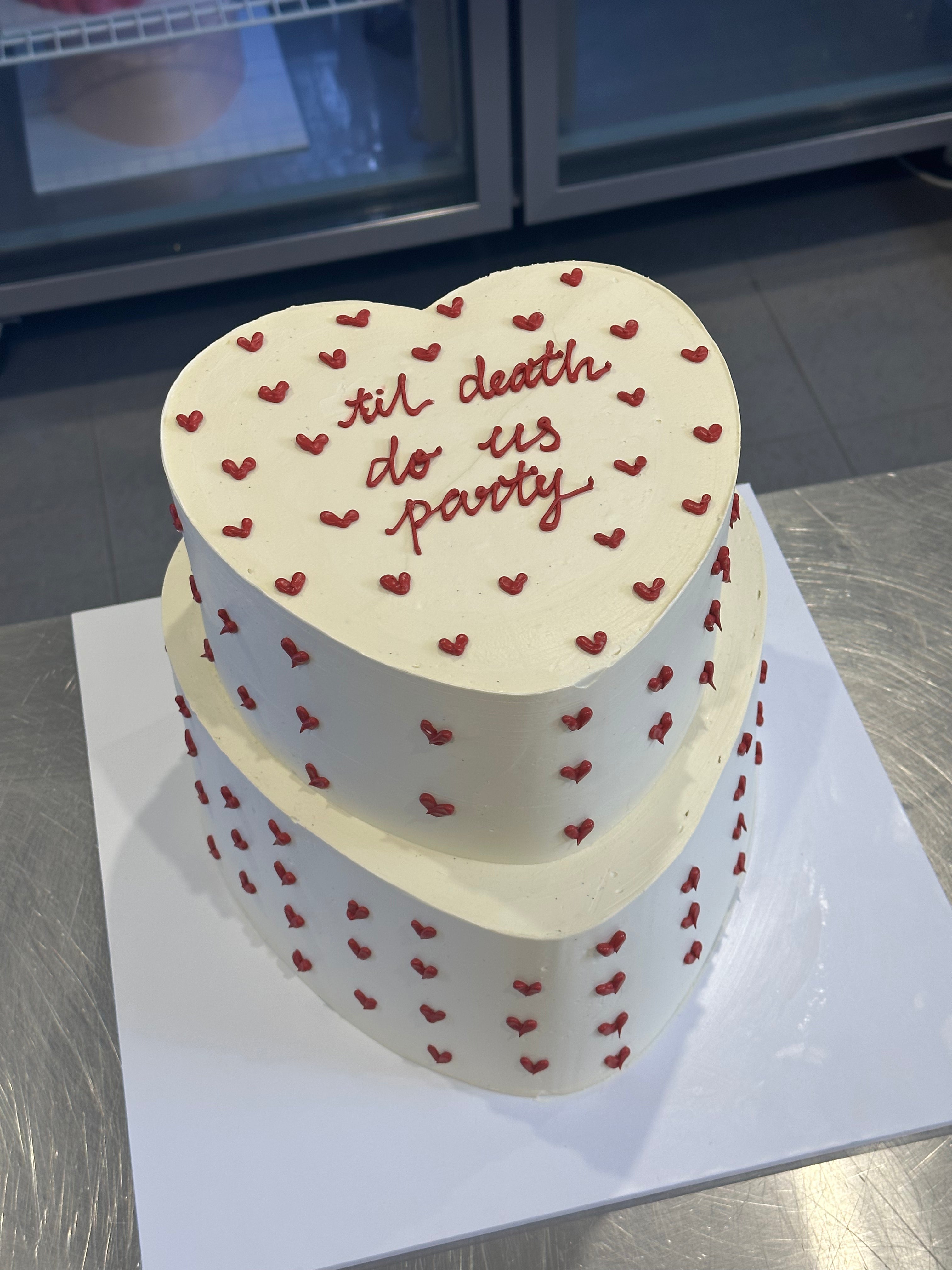Hand-Piped Lovehearts Cake - From $105