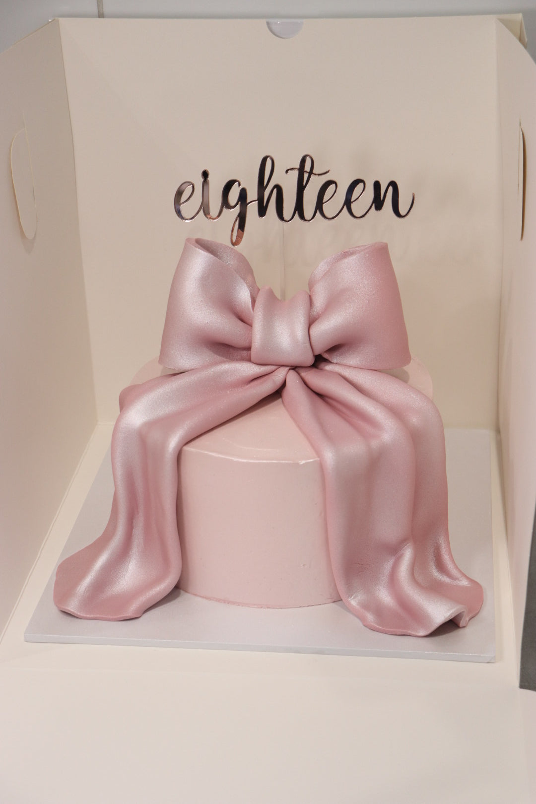 Shimmering Fondant Bow Cake - From $190