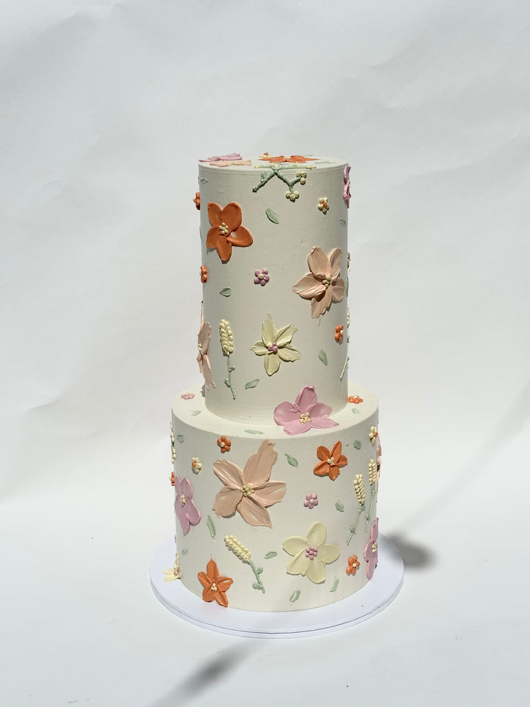 
            
                Load image into Gallery viewer, Hand-Piped Floral Cake
            
        