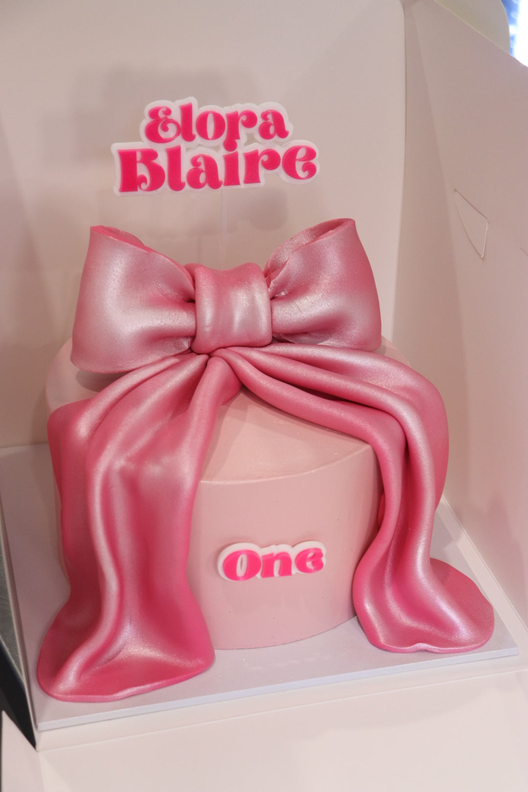 Shimmering Fondant Bow Cake - From $190