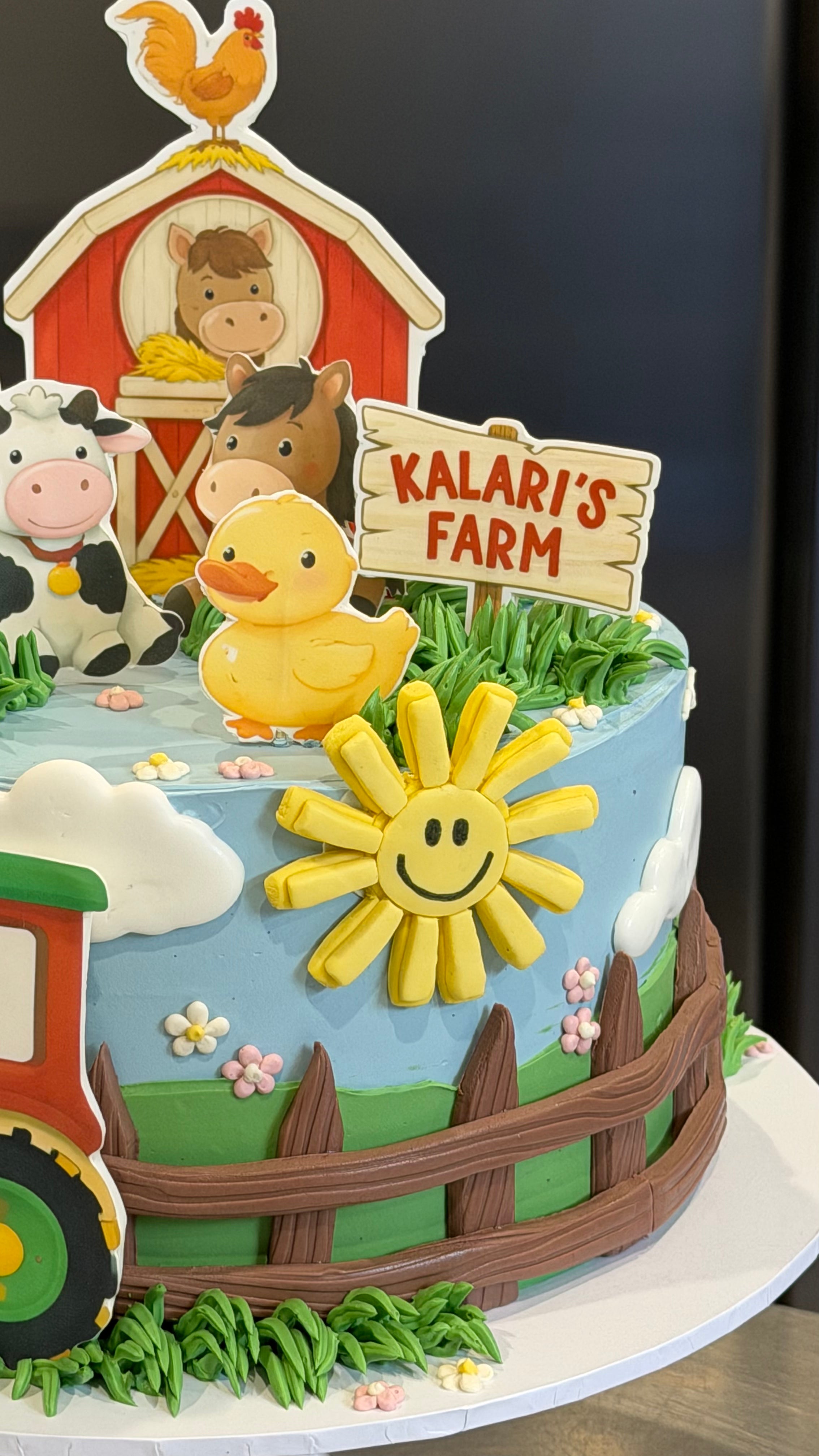 Farm Barn Animal Cake - From $185