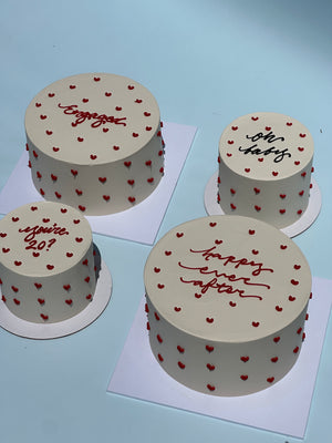 Hand-Piped Loveheart Cake
