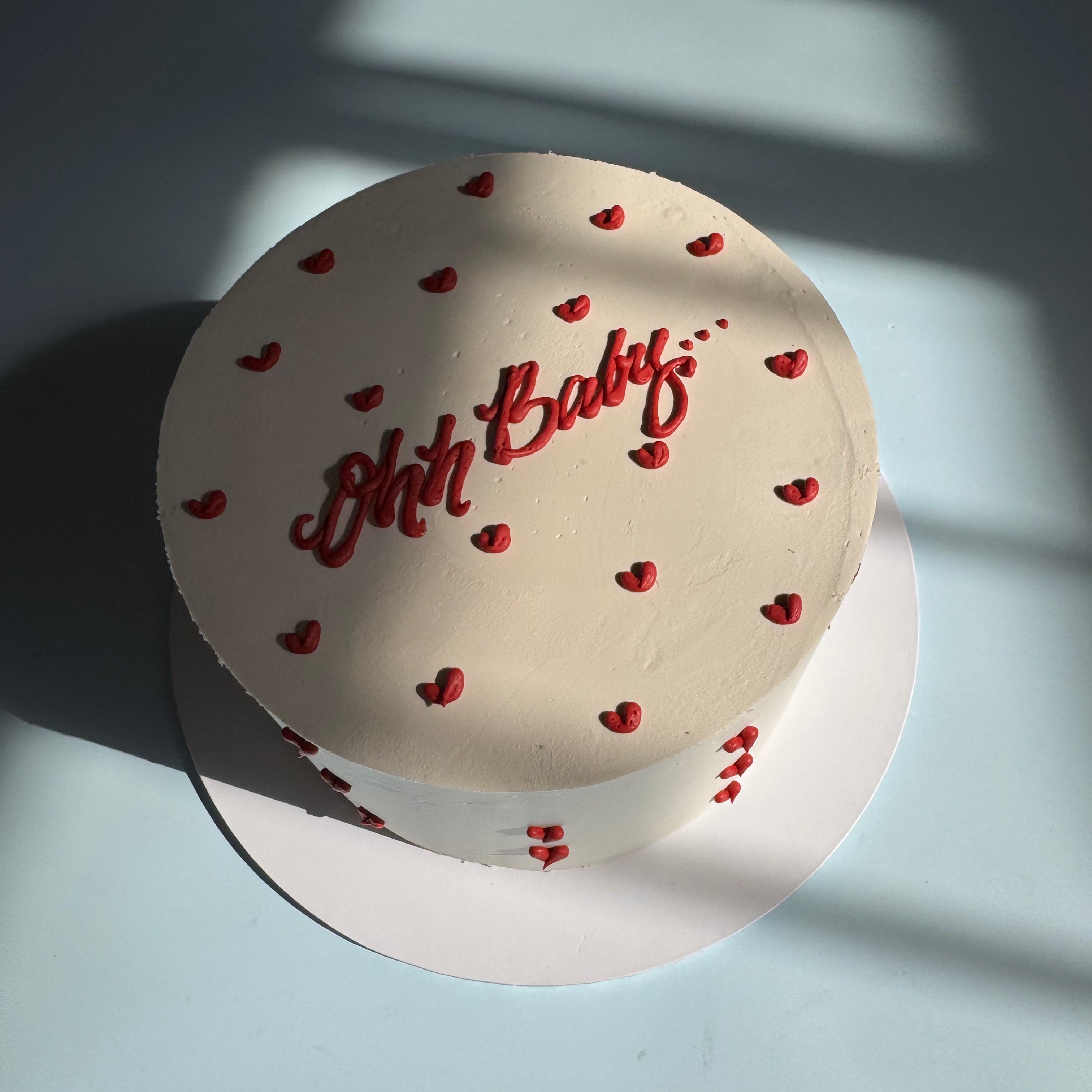 Hand-Piped Lovehearts Cake - From $105
