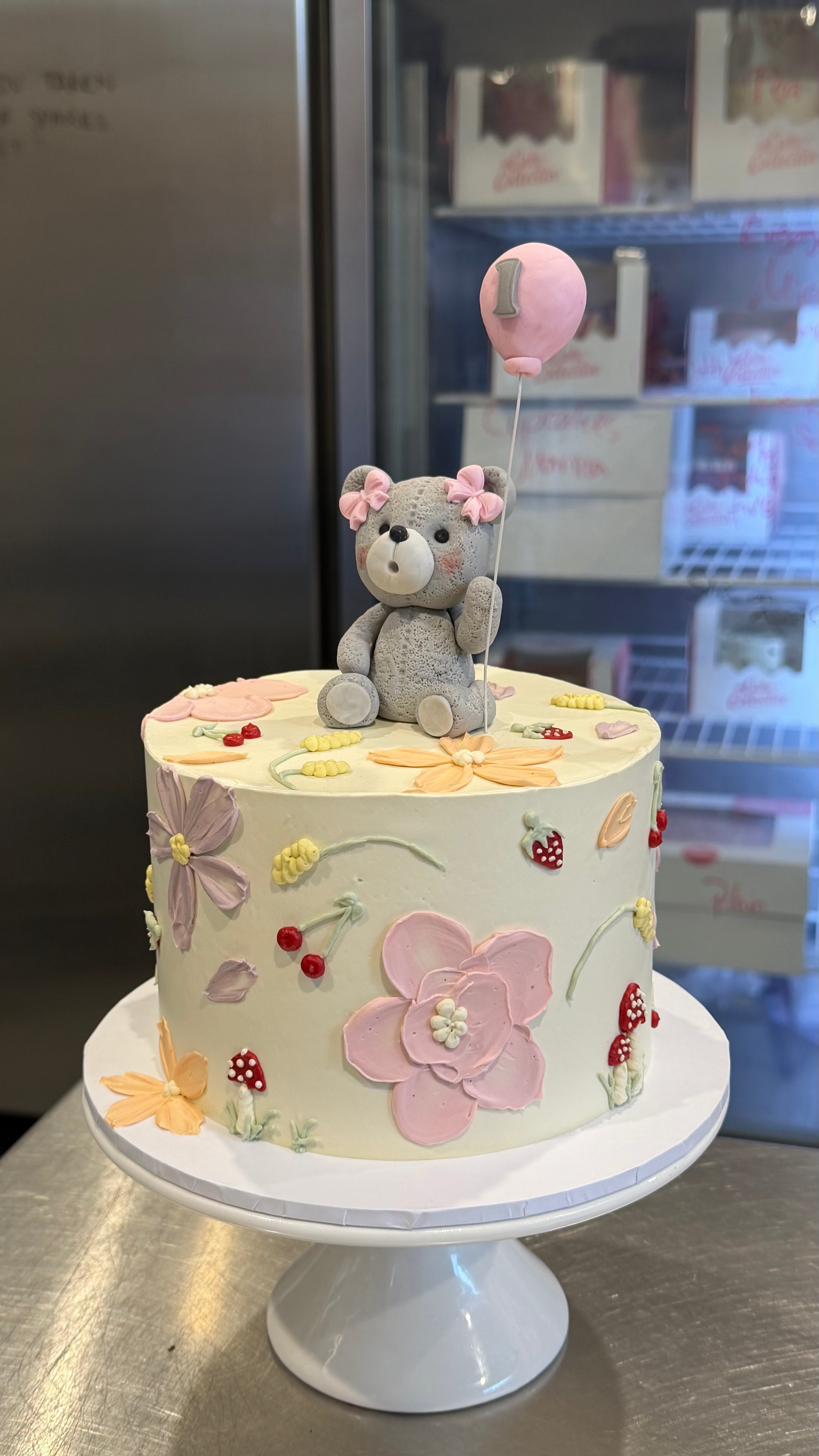 Hand-Piped Floral Cake - From $215