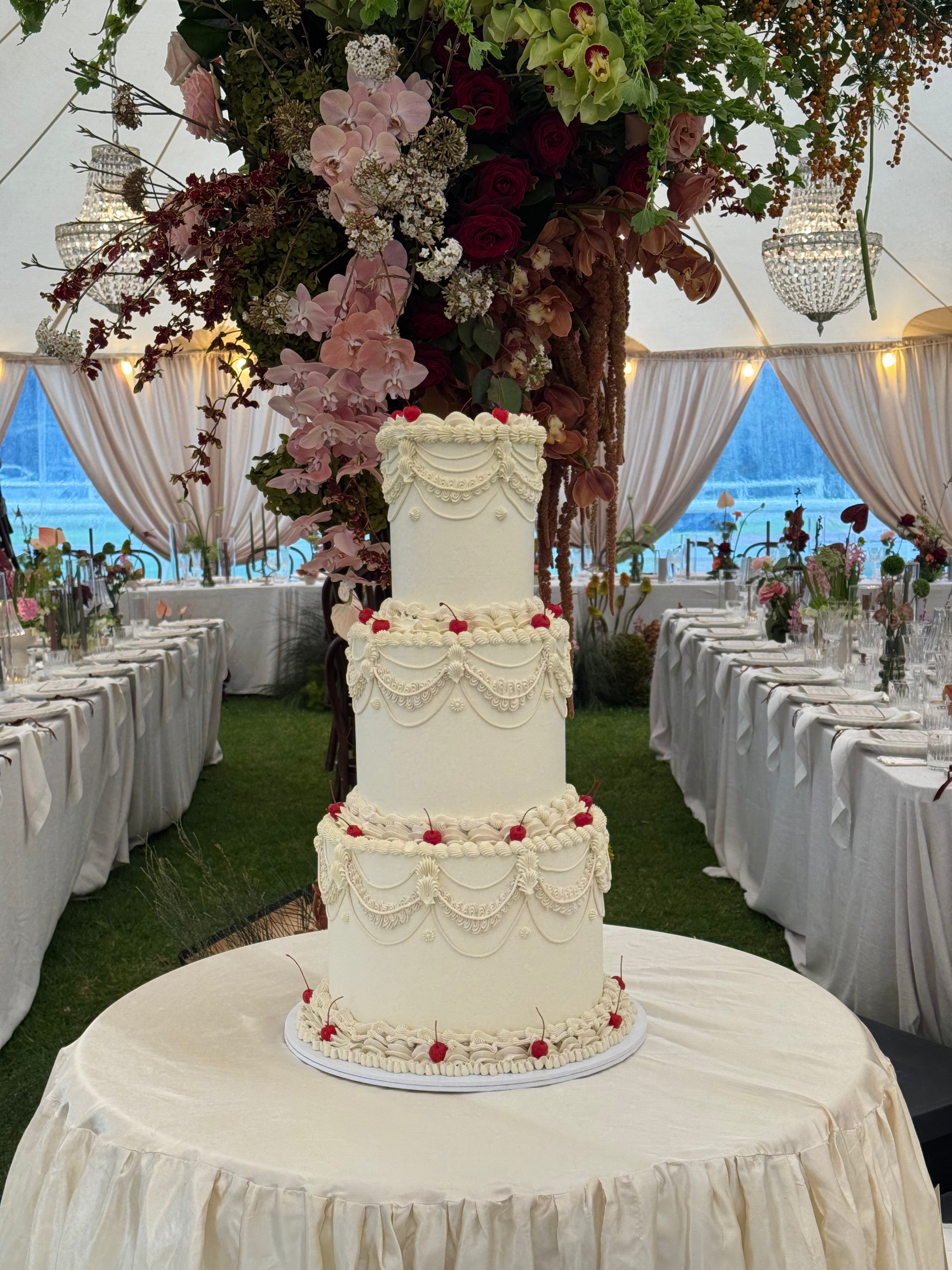 OTT Frilly Retro Cake - From $270 (6+ rows of piping, multi-coloured)