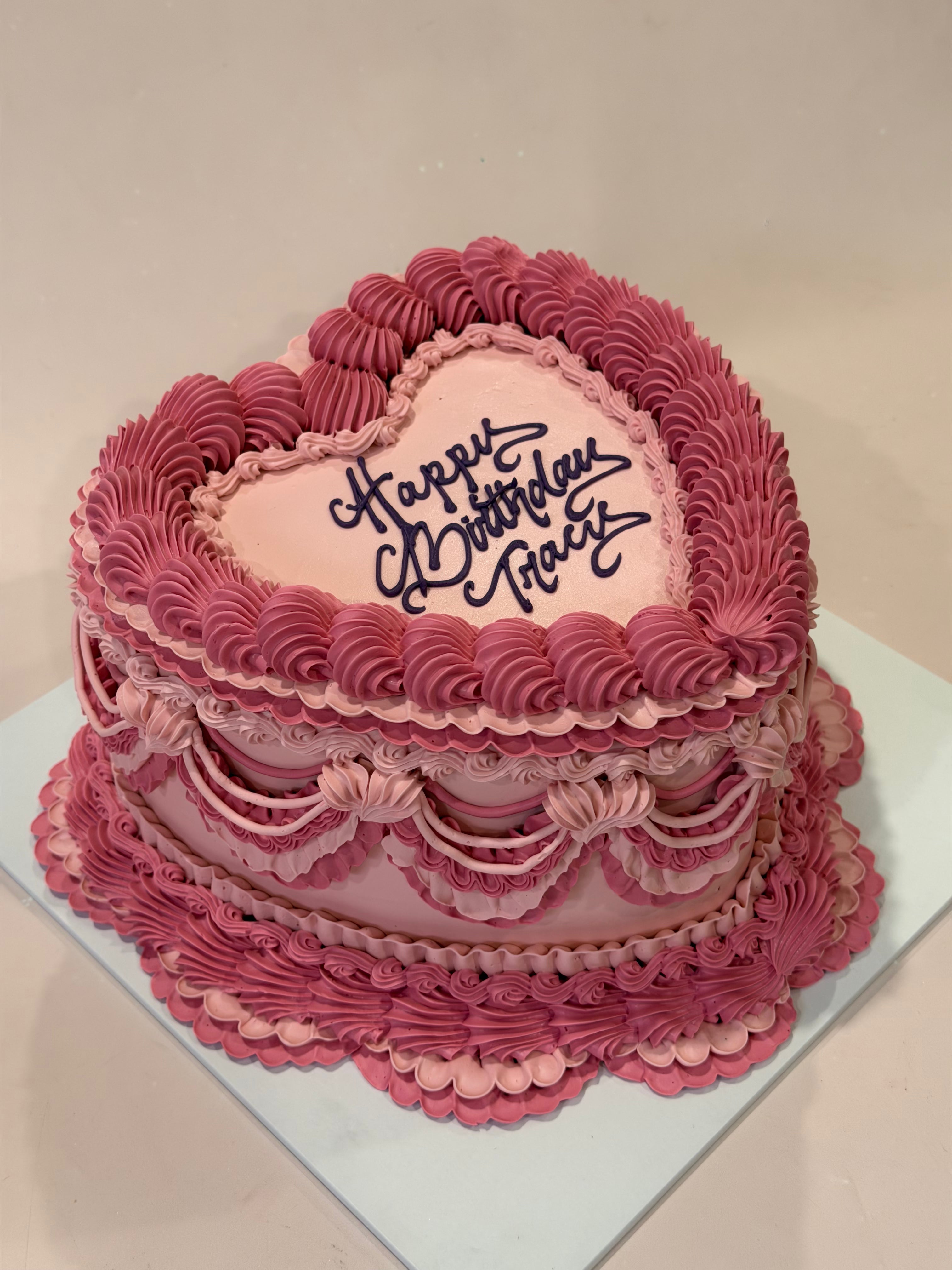 OTT Frilly Retro Cake - From $250 (6+ rows of piping, multi-coloured)