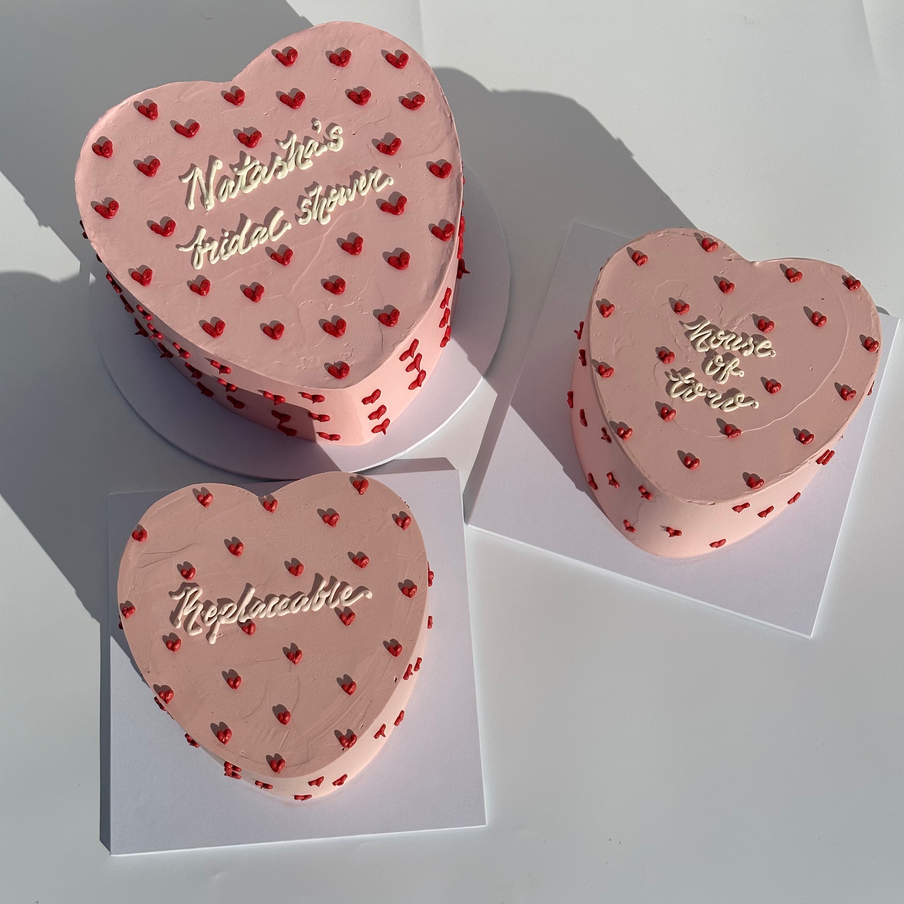Hand-Piped Lovehearts Cake - From $105