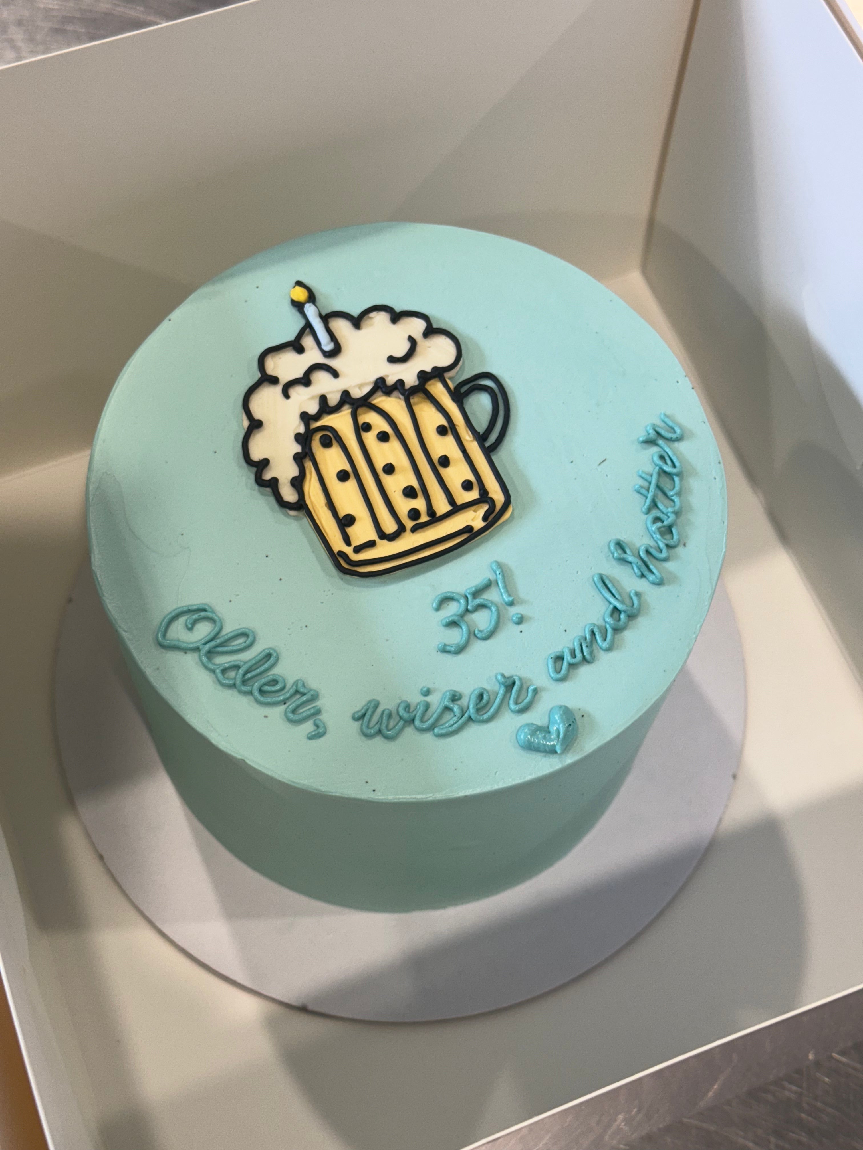 Piped Artwork Retro Cake - From $160