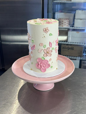 Hand-Piped Floral Cake